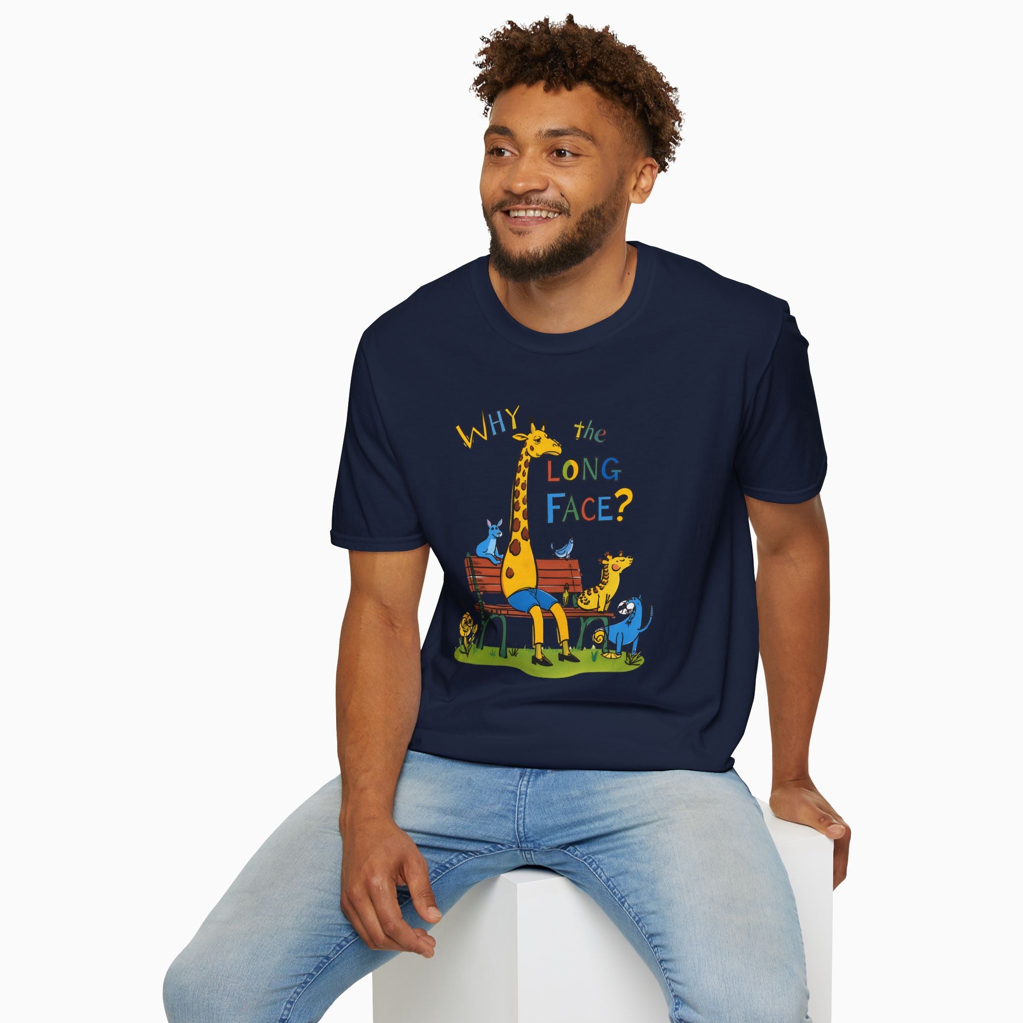 Funny Giraffe Why the Long Face Unisex T-Shirt