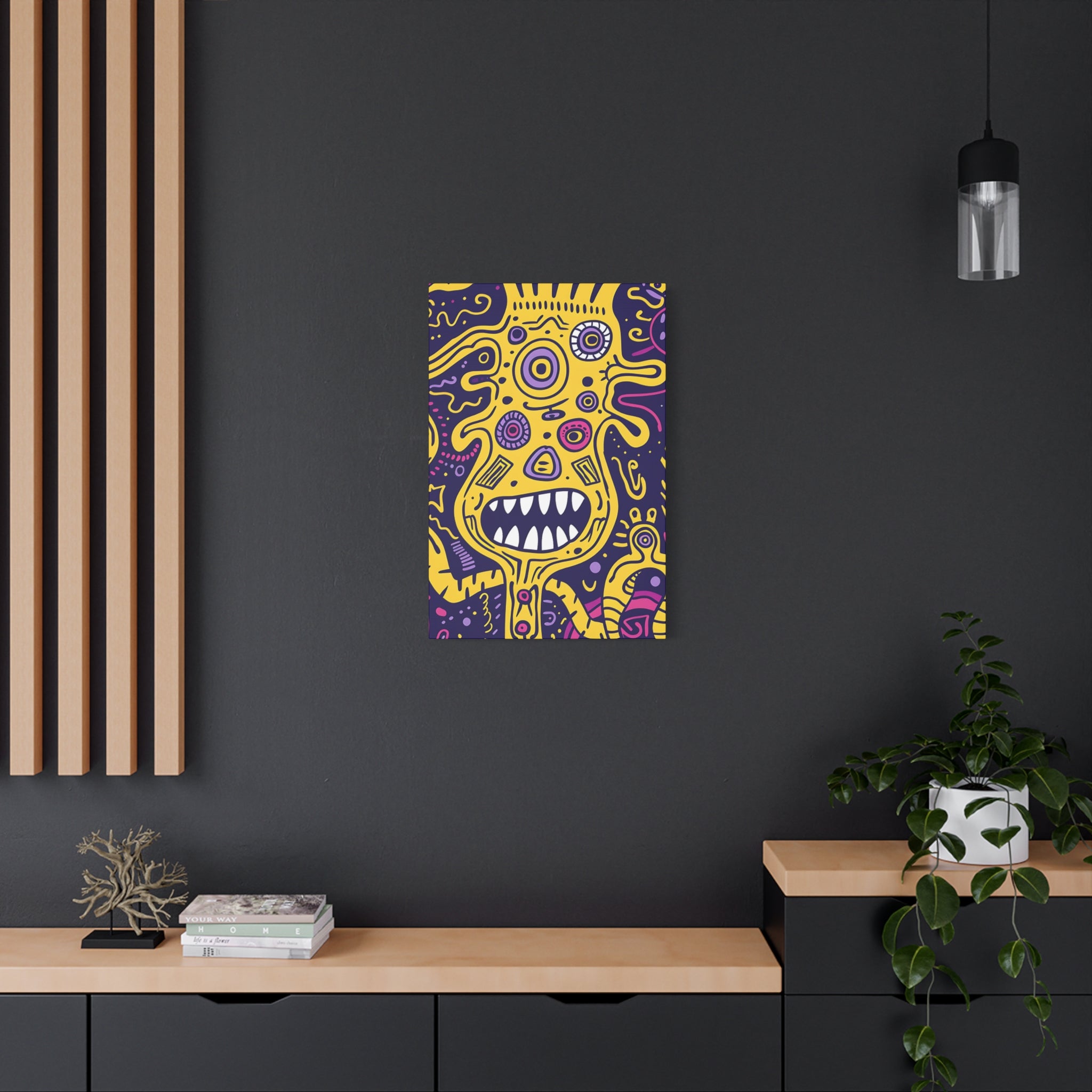 Bold Yellow Cable Monster Canvas Print