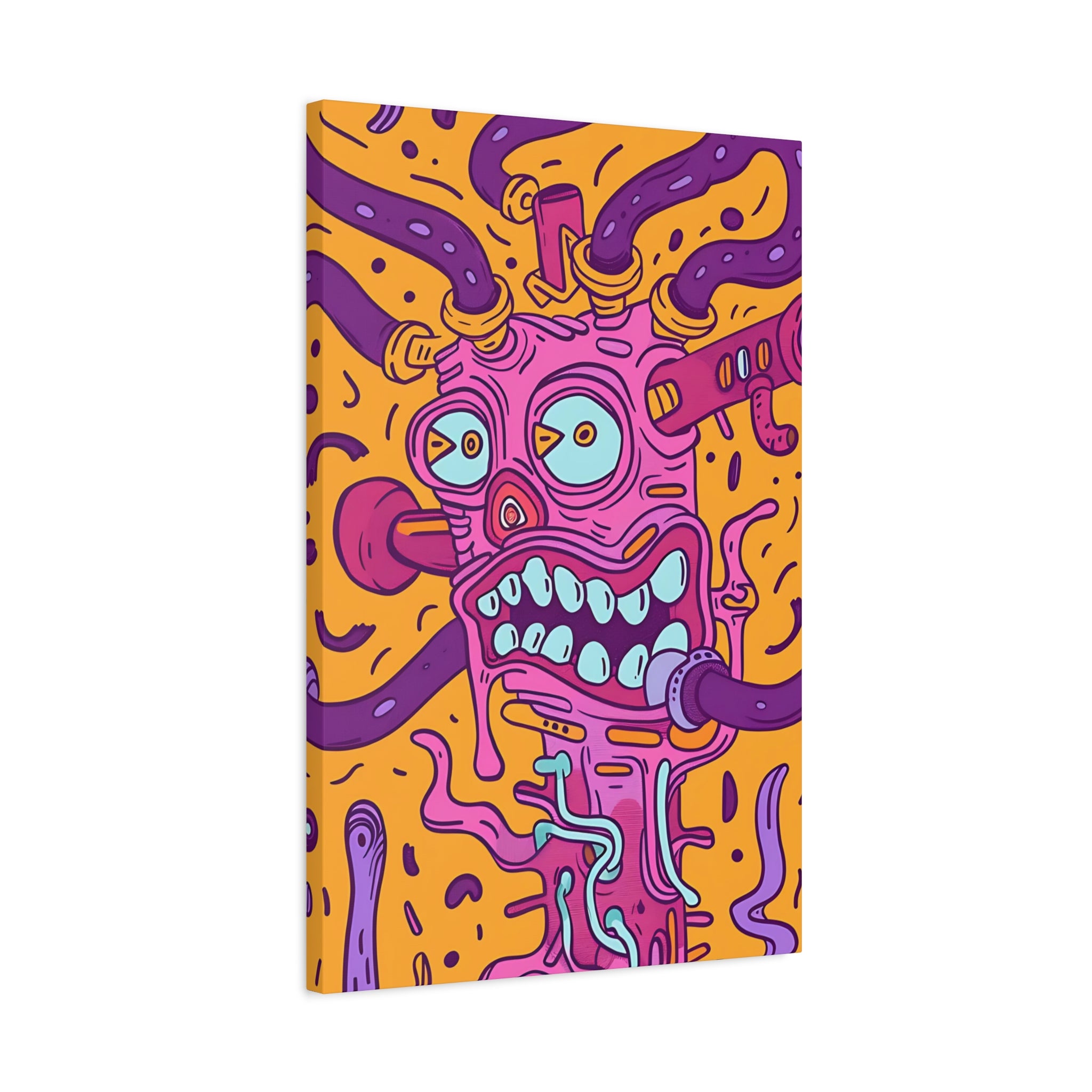 Vibrant Orange Cable Monster Canvas Print