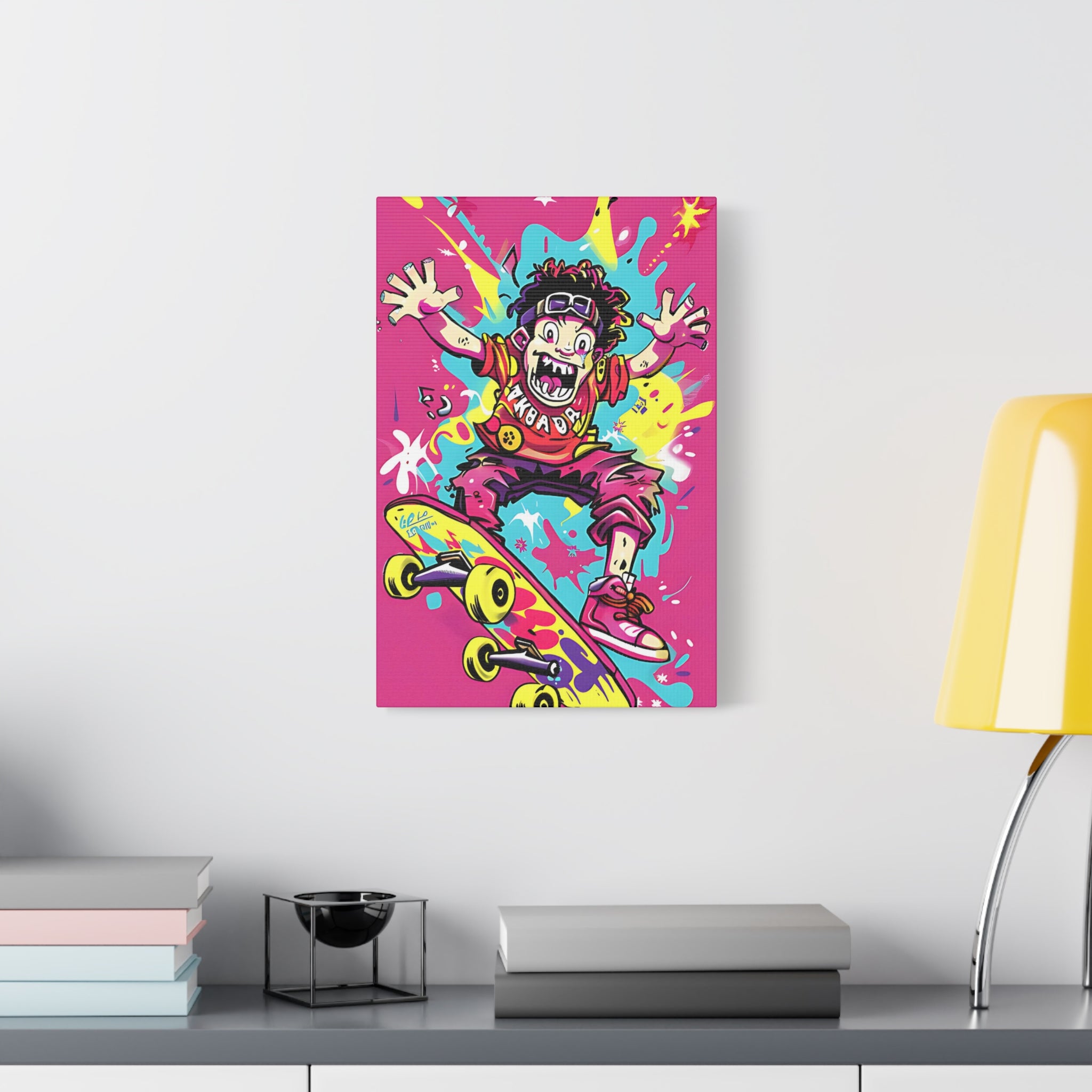 Crazy Skateboarder Canvas Print