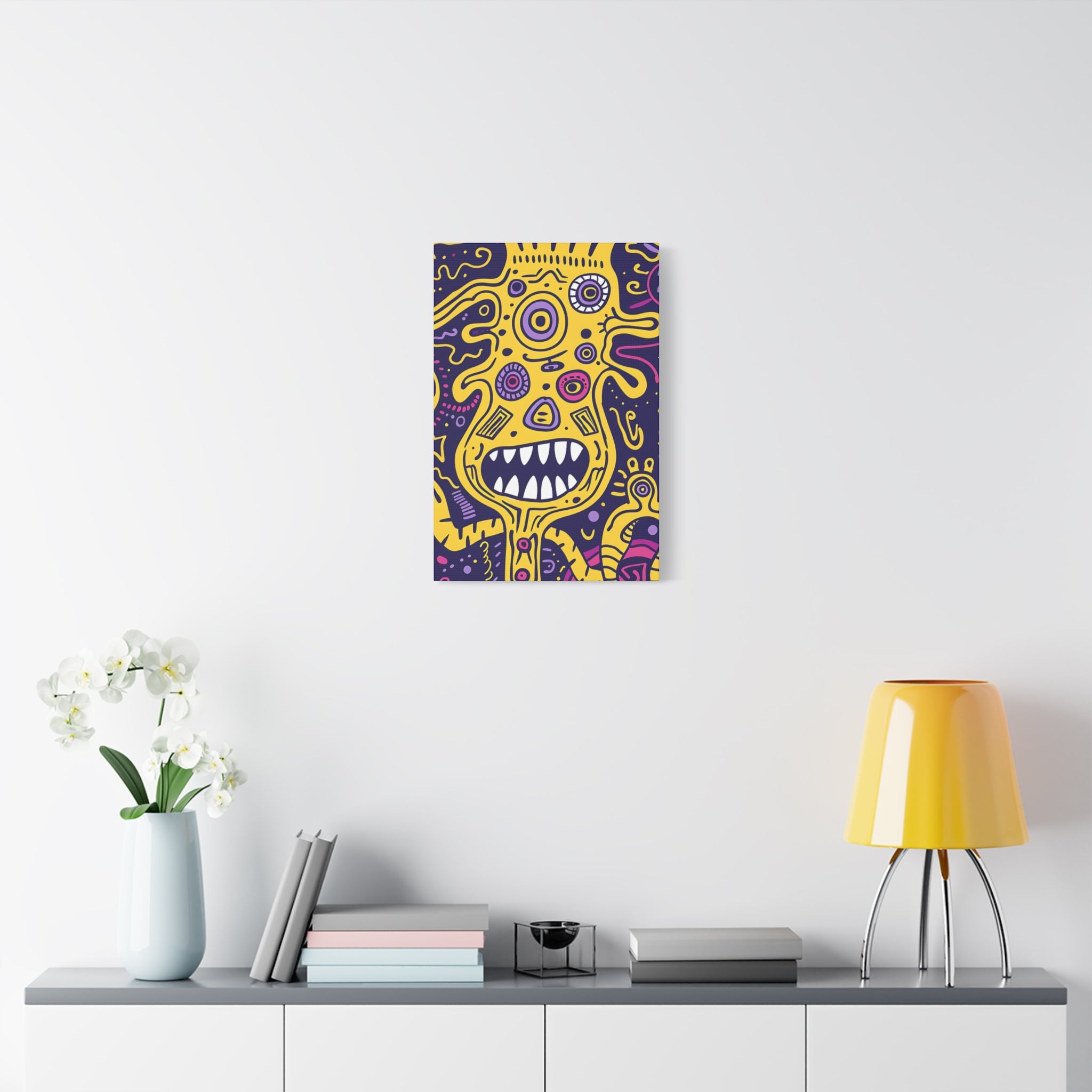 Bold Yellow Cable Monster Canvas Print