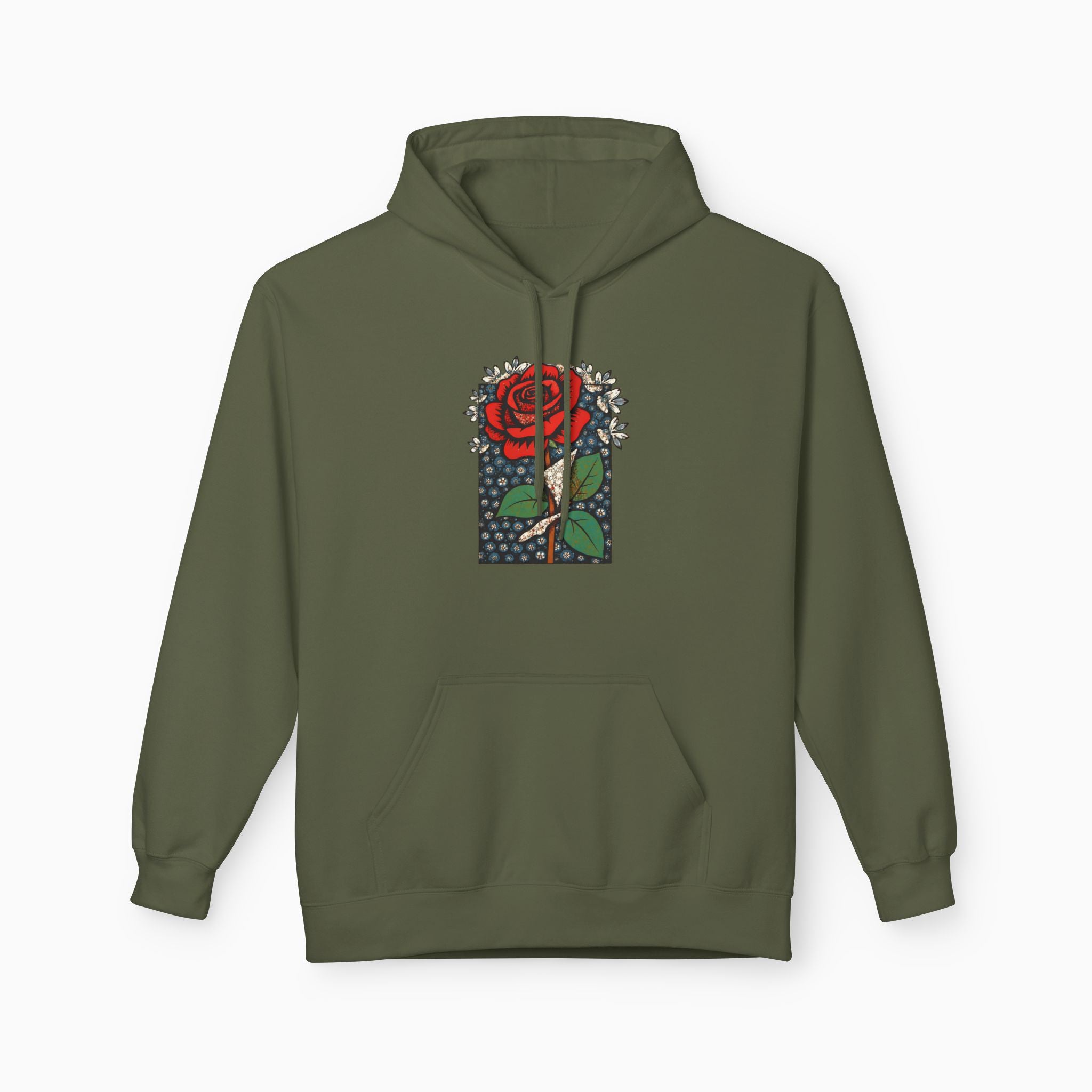 Vintage Crimson Rose Unisex Hoodie