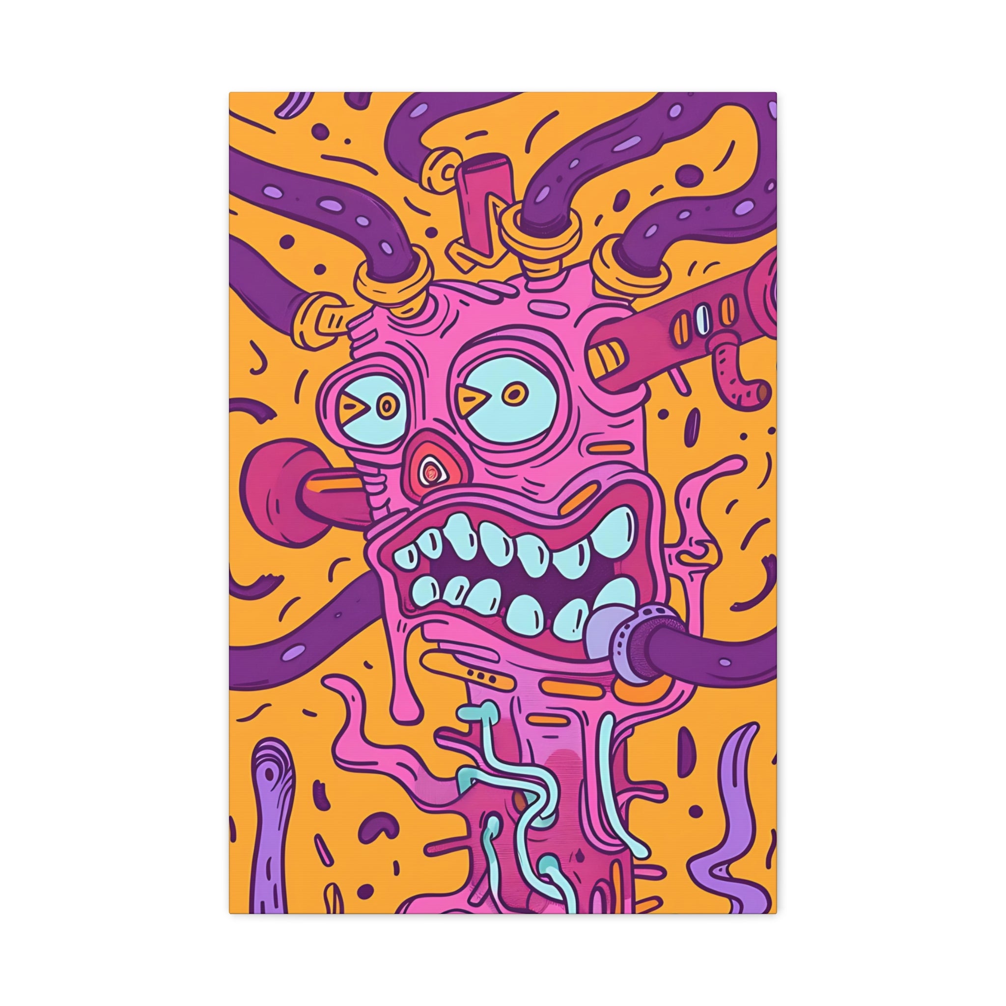 Vibrant Orange Cable Monster Canvas Print