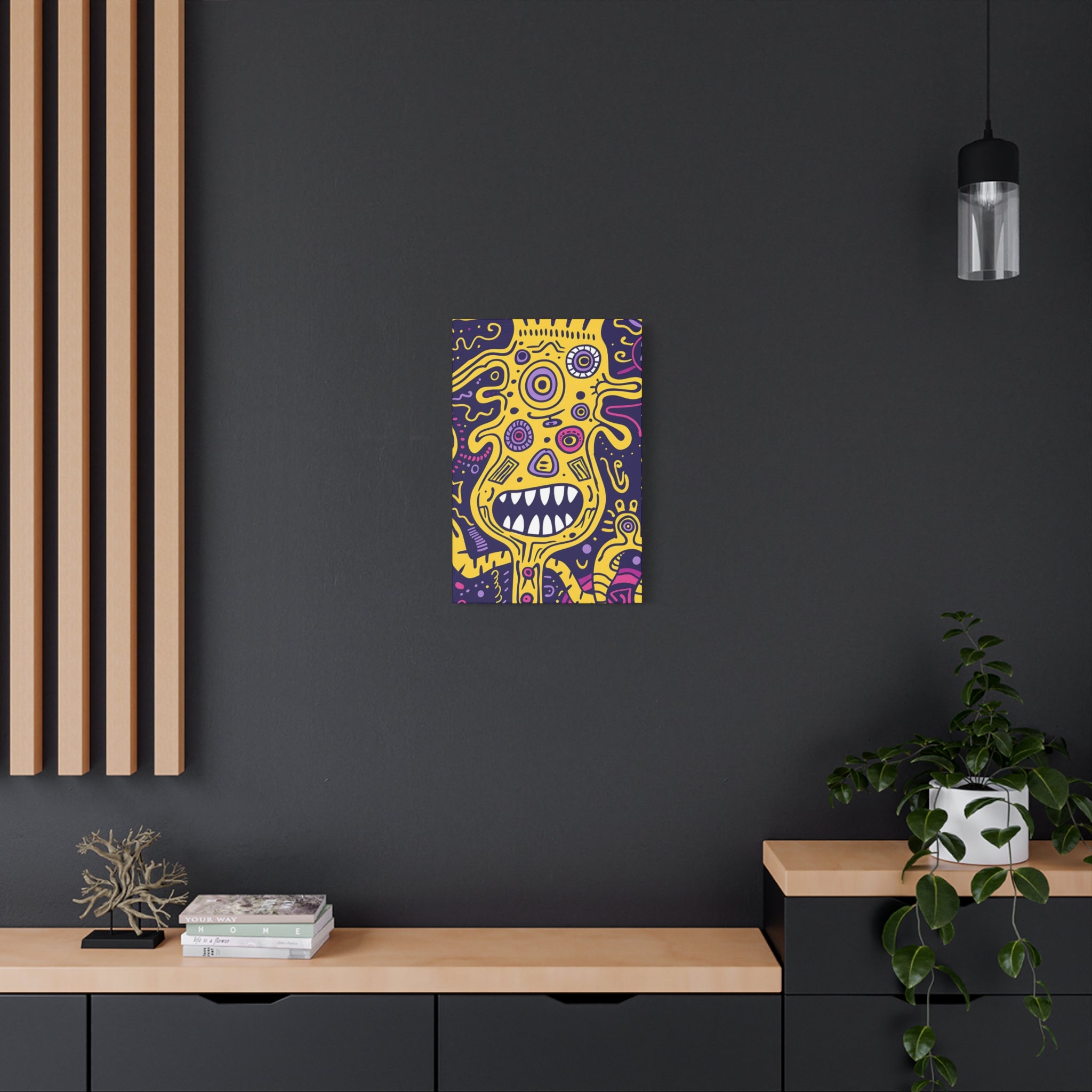 Bold Yellow Cable Monster Canvas Print