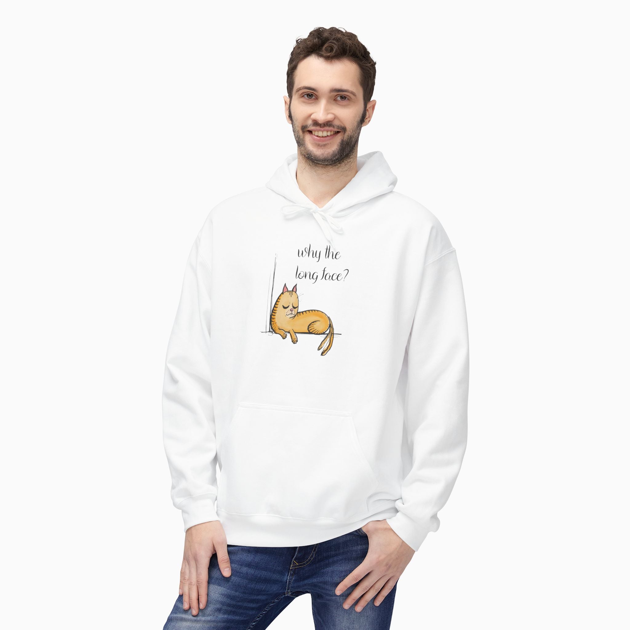 Funny Cat Why the Long Face Unisex Hoodie