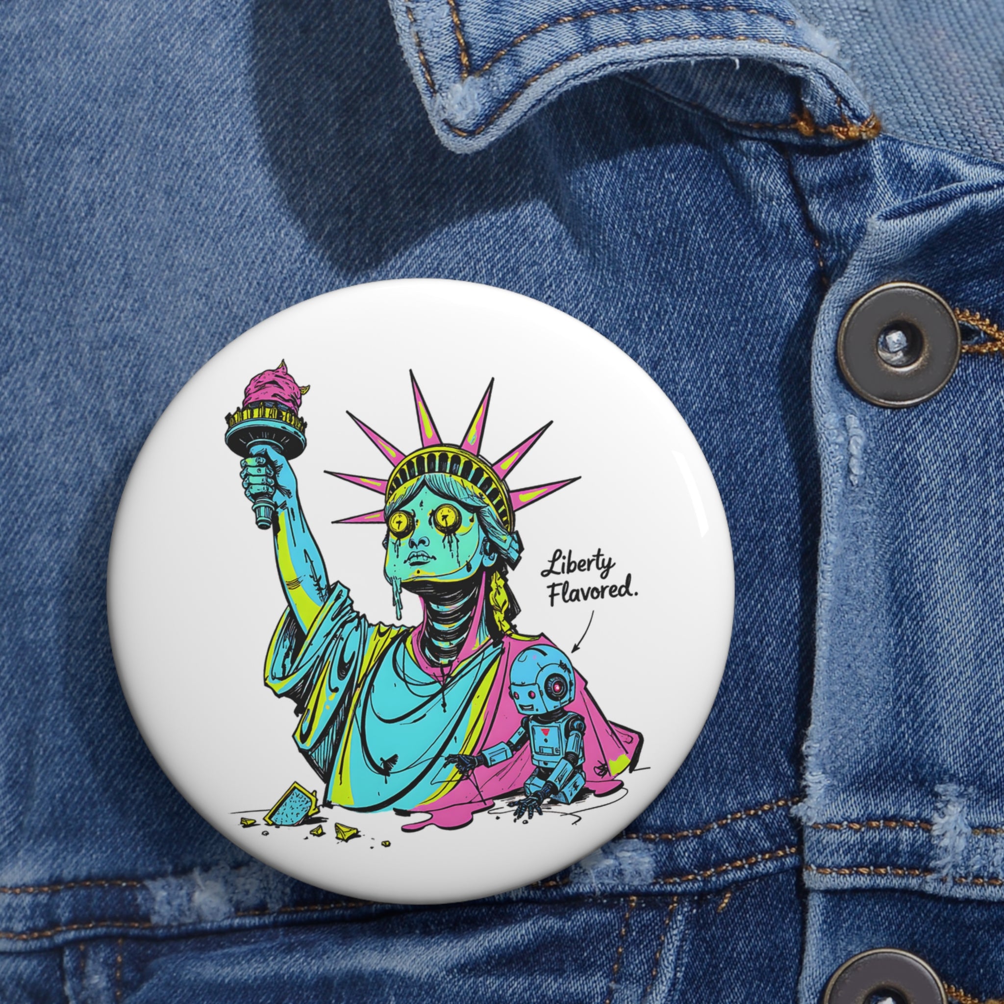 Statute of Liberty Dark Humor Pin