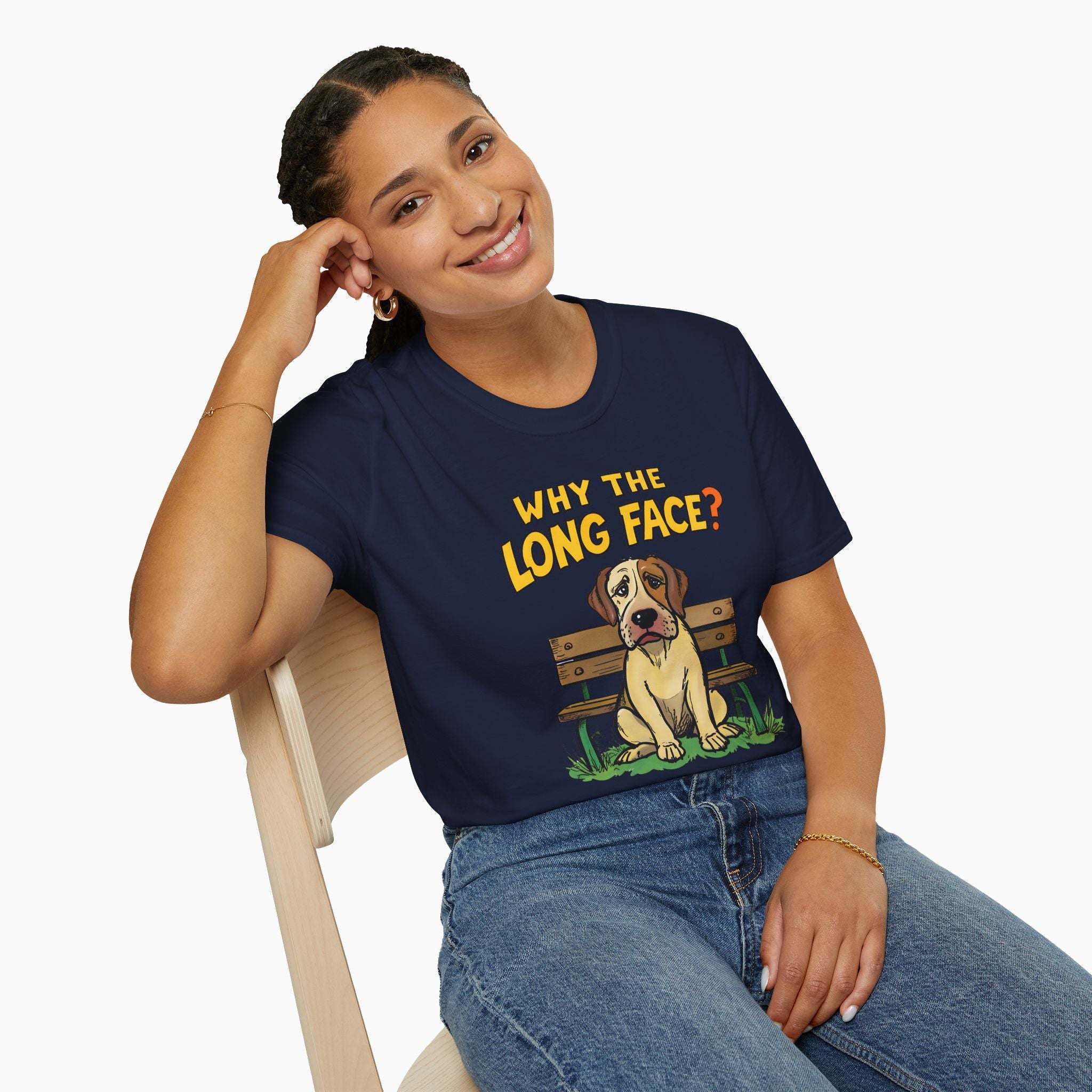 Funny Dog Why the Long Face Unisex T-Shirt