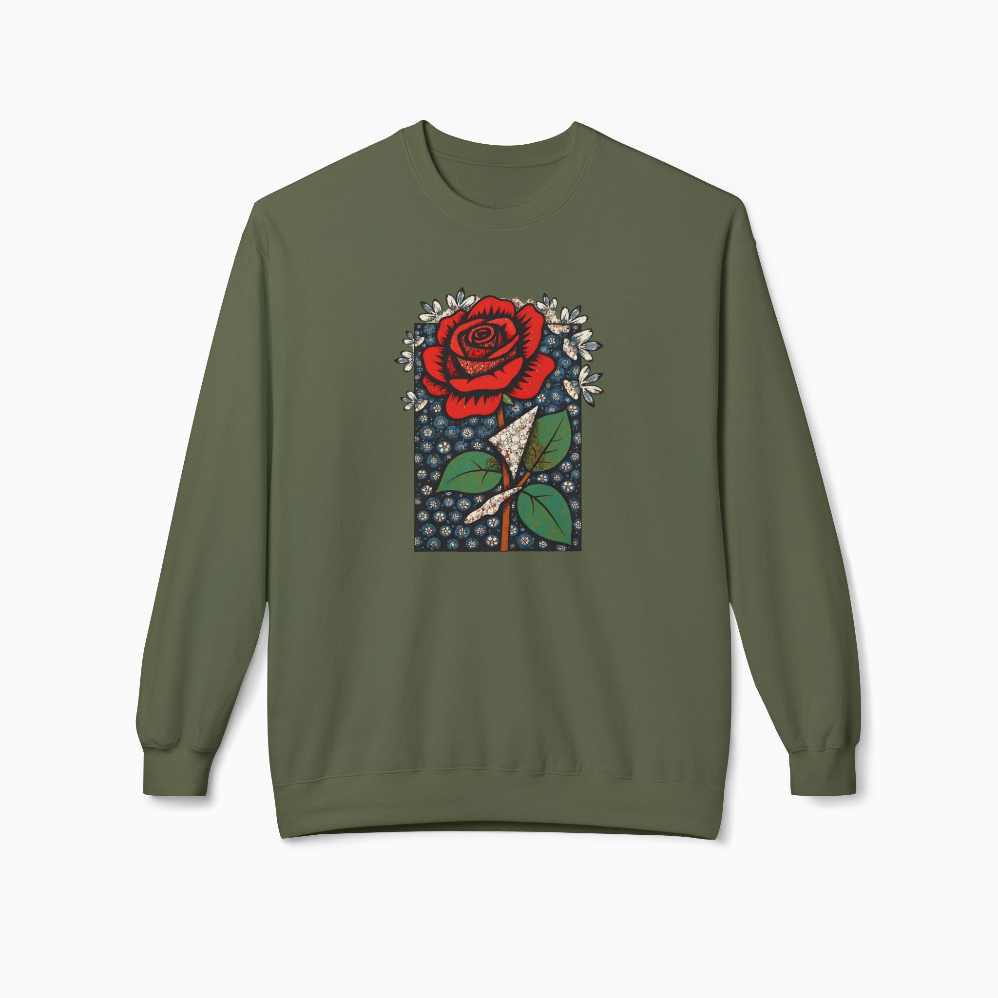 Vintage Crimson Rose Unisex Sweatshirt