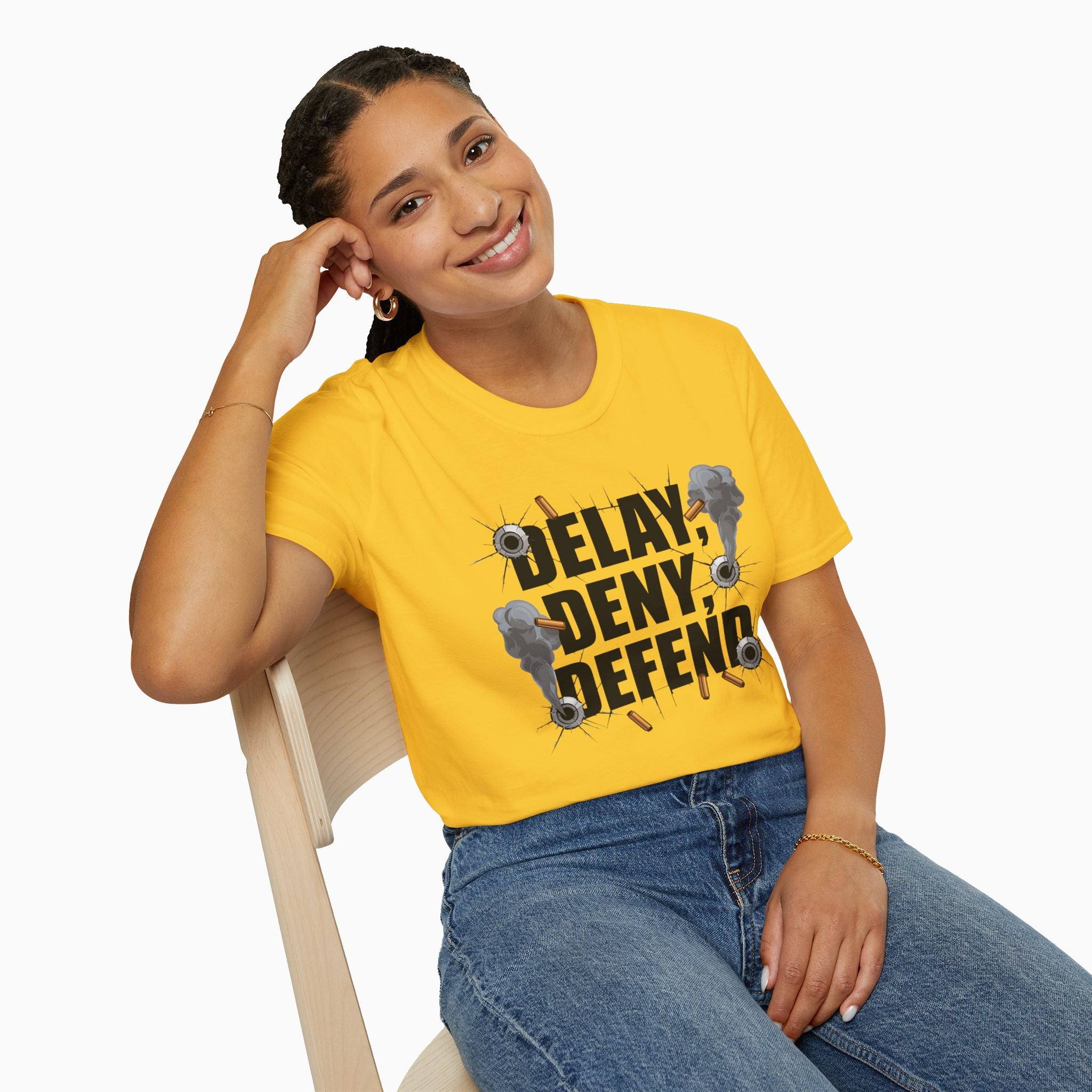 DELAY, DENY, DEFEND Unisex T-Shirt