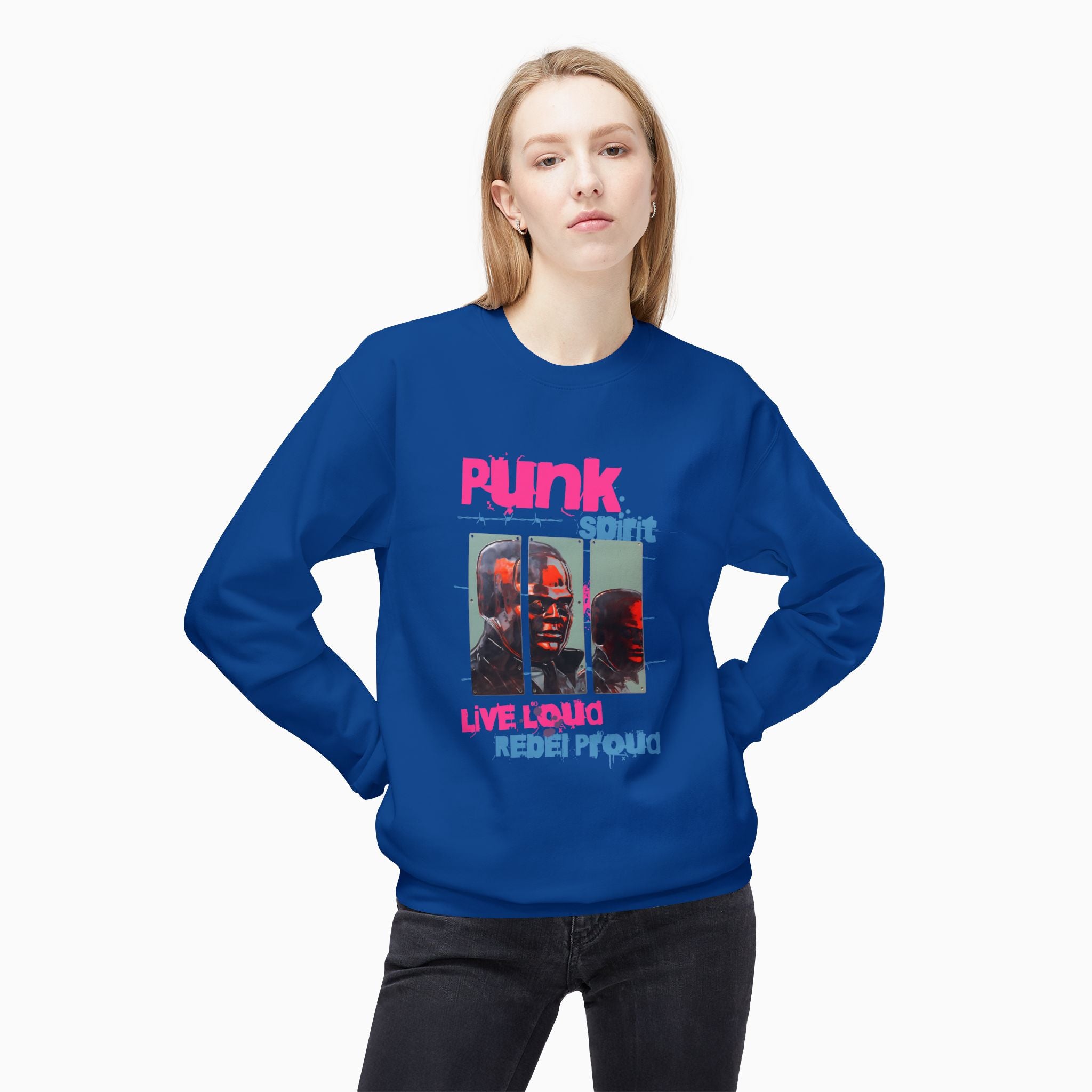 Punk Spirit, Live Loud, Rebel Proud Unisex Sweatshirt