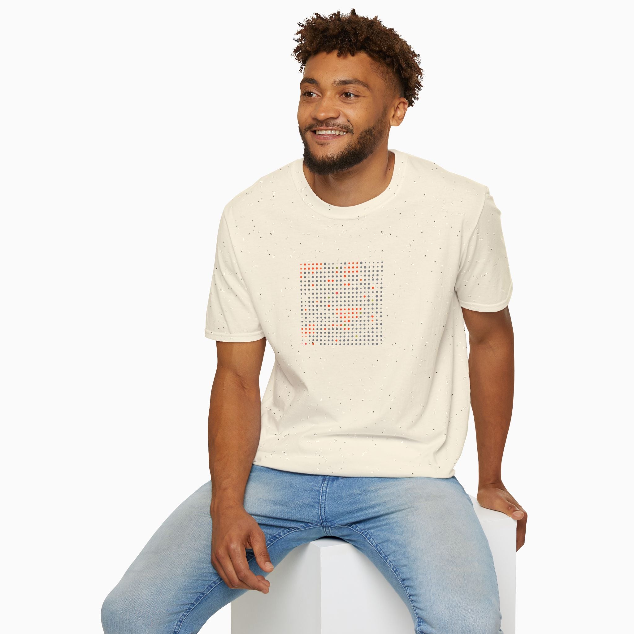 Grey & Red Qr Code Unisex T-Shirt