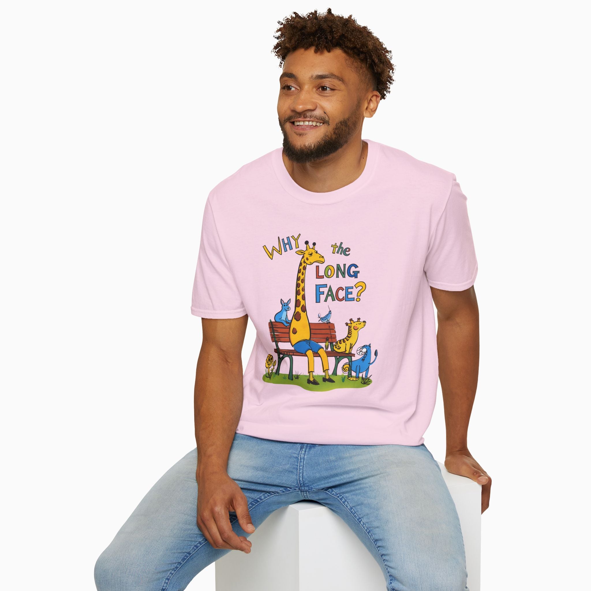 Funny Giraffe Why the Long Face Unisex T-Shirt