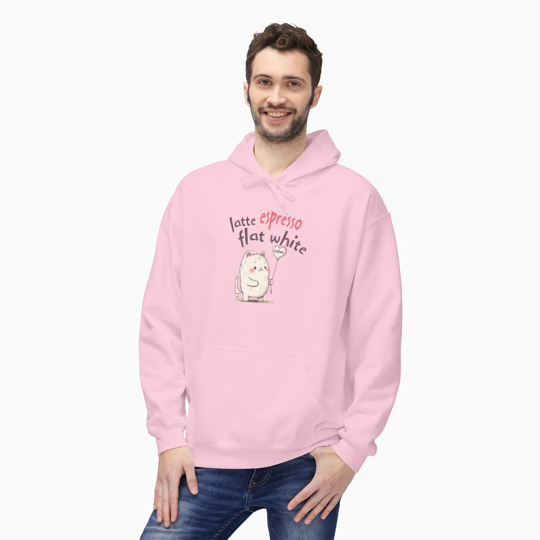 Coffee Cat Latte, Espresso, Flat White Unisex Hoodie