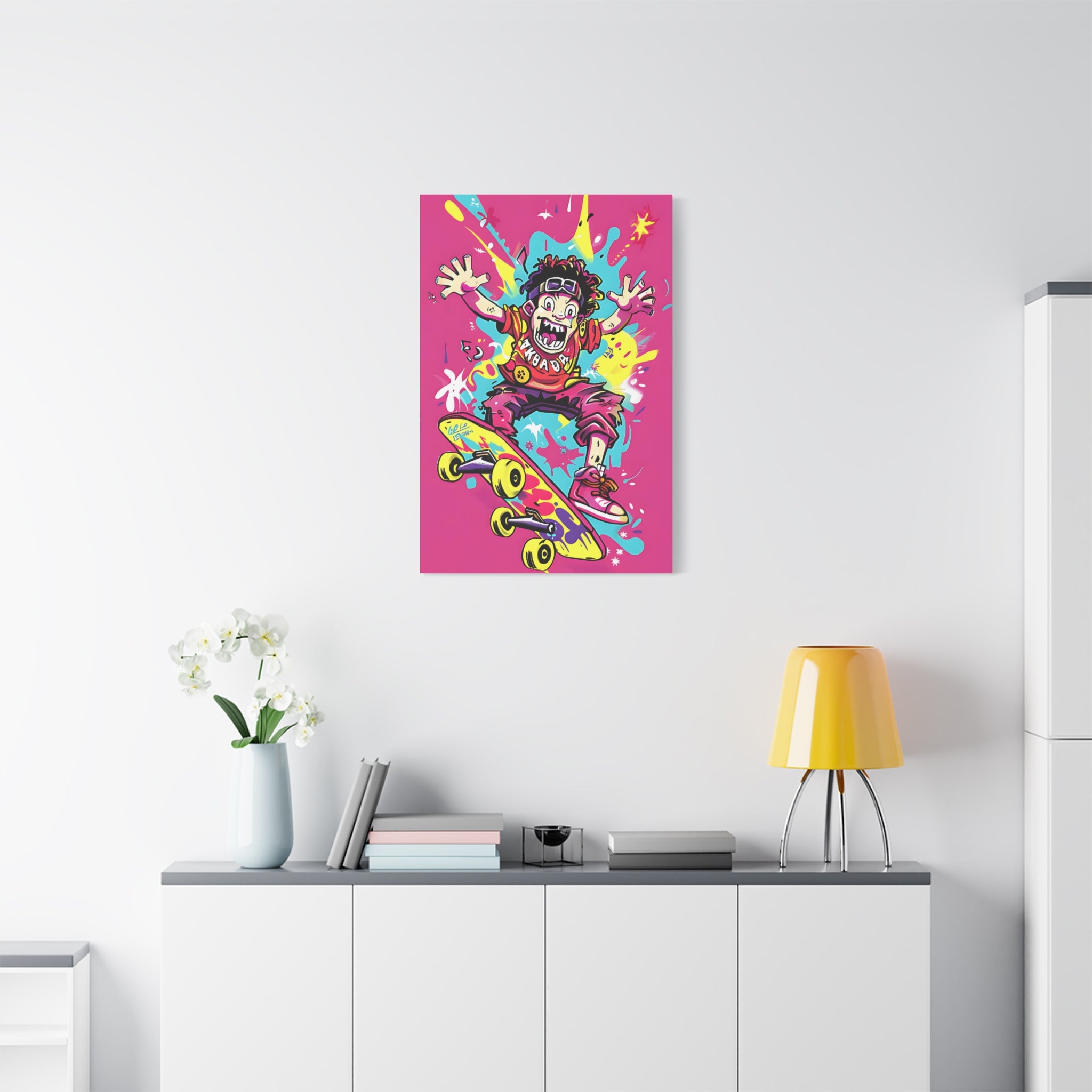 Crazy Skateboarder Canvas Print