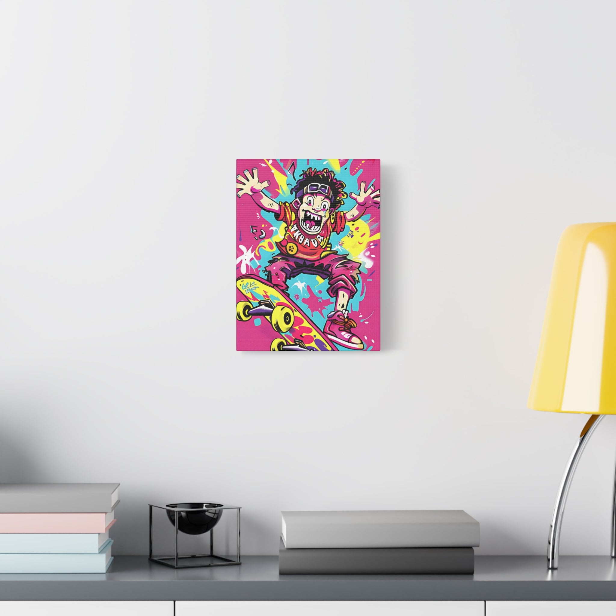 Crazy Skateboarder Canvas Print