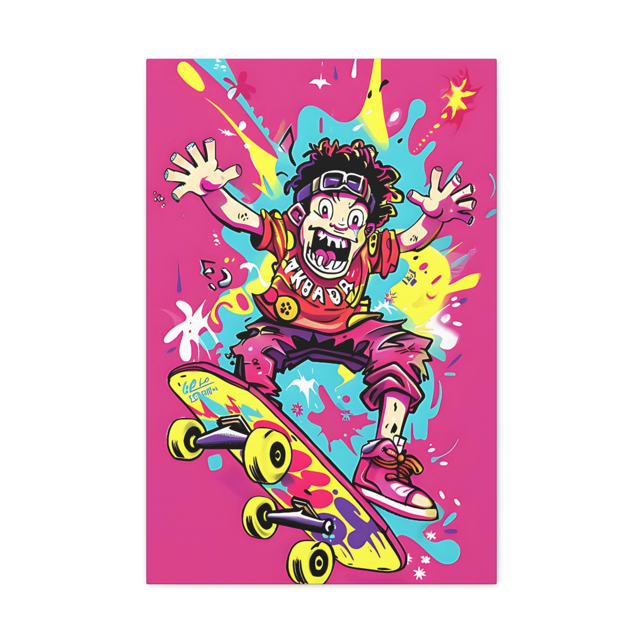 Crazy Skateboarder Canvas Print