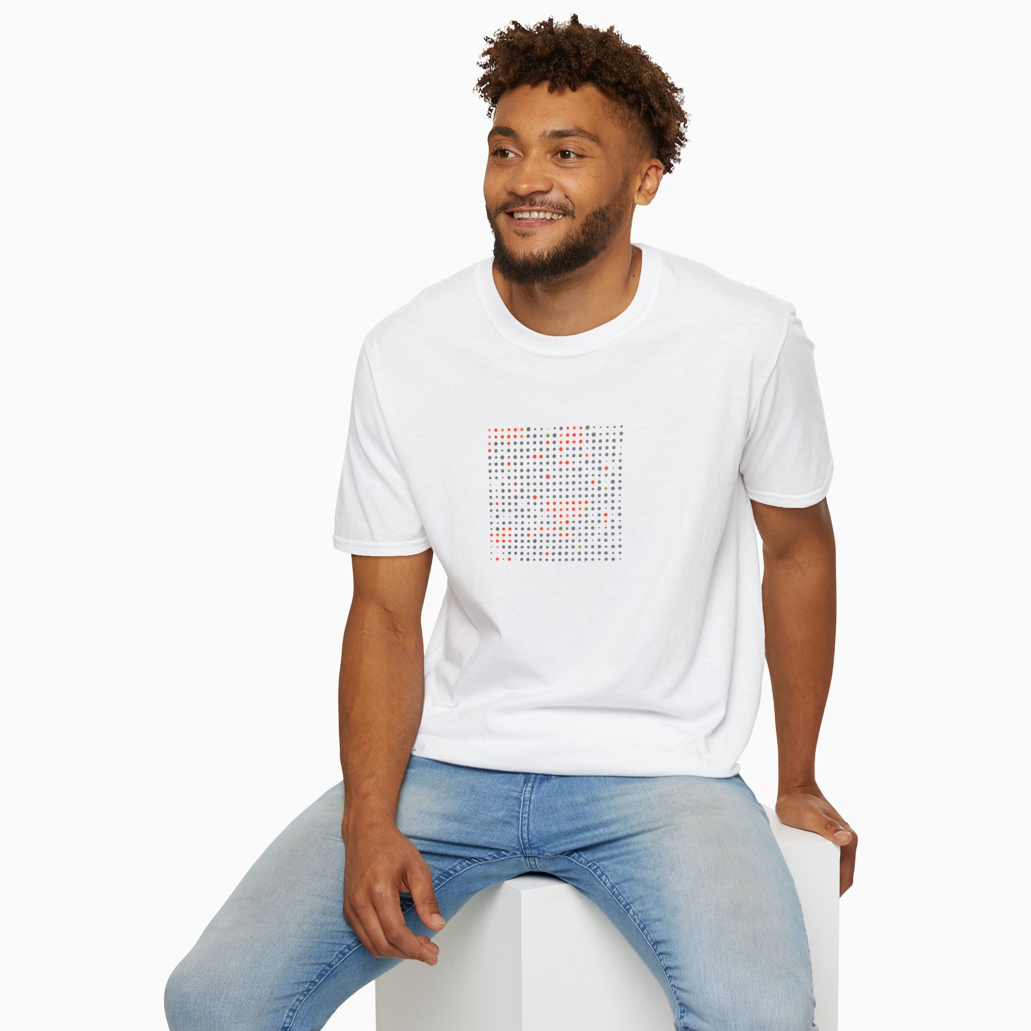 Grey & Red Qr Code Unisex T-Shirt