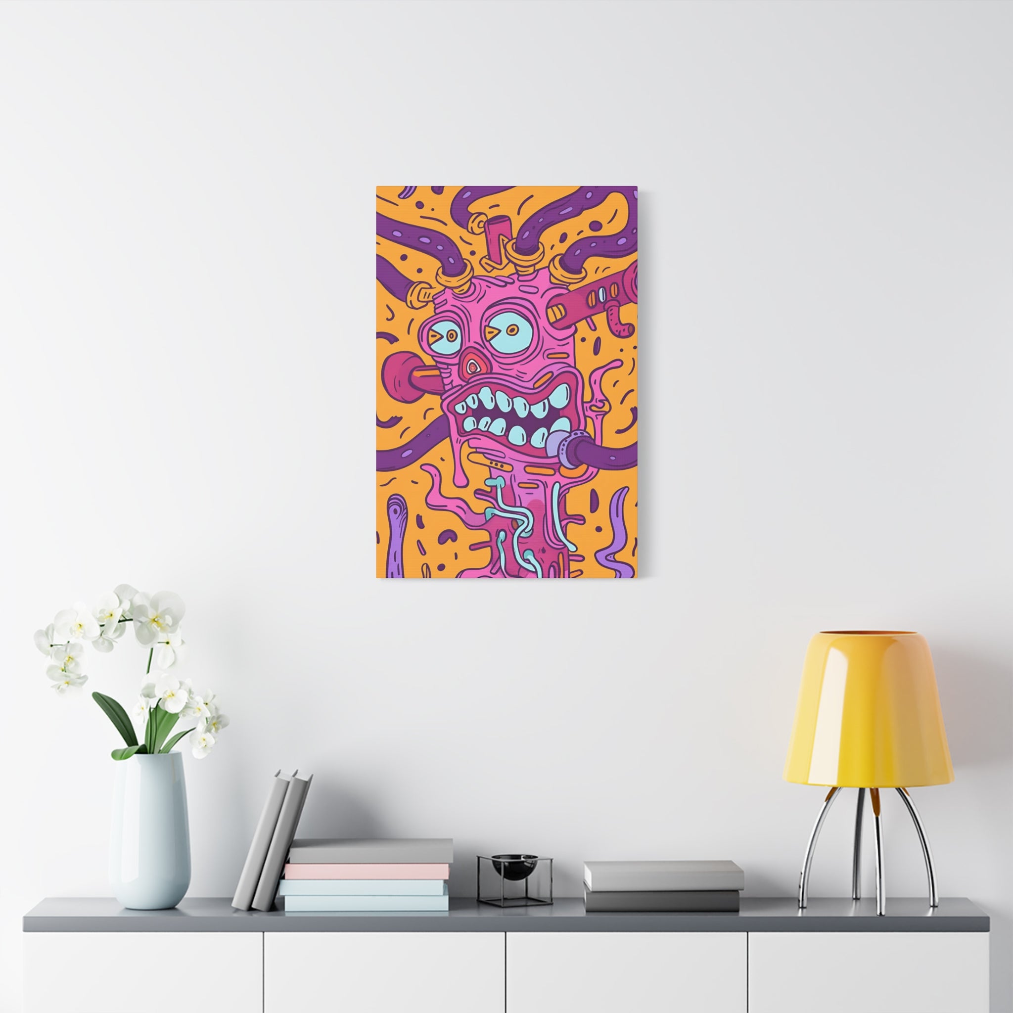 Vibrant Orange Cable Monster Canvas Print