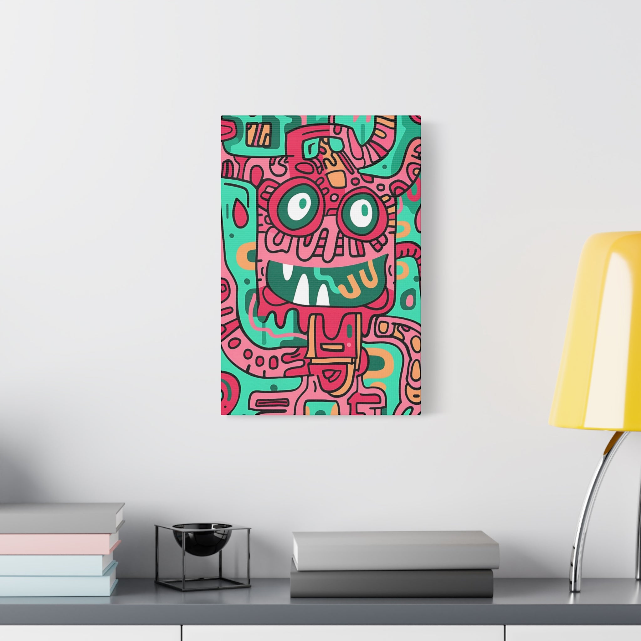 Bright Red Cable Monster Canvas Print