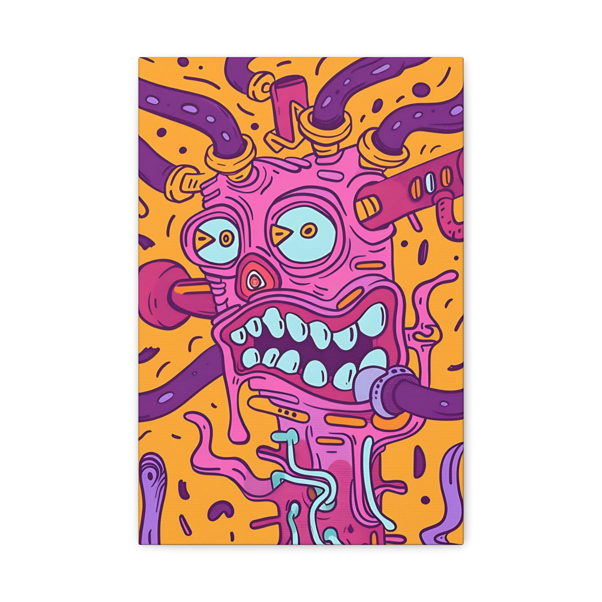 Vibrant Orange Cable Monster Canvas Print