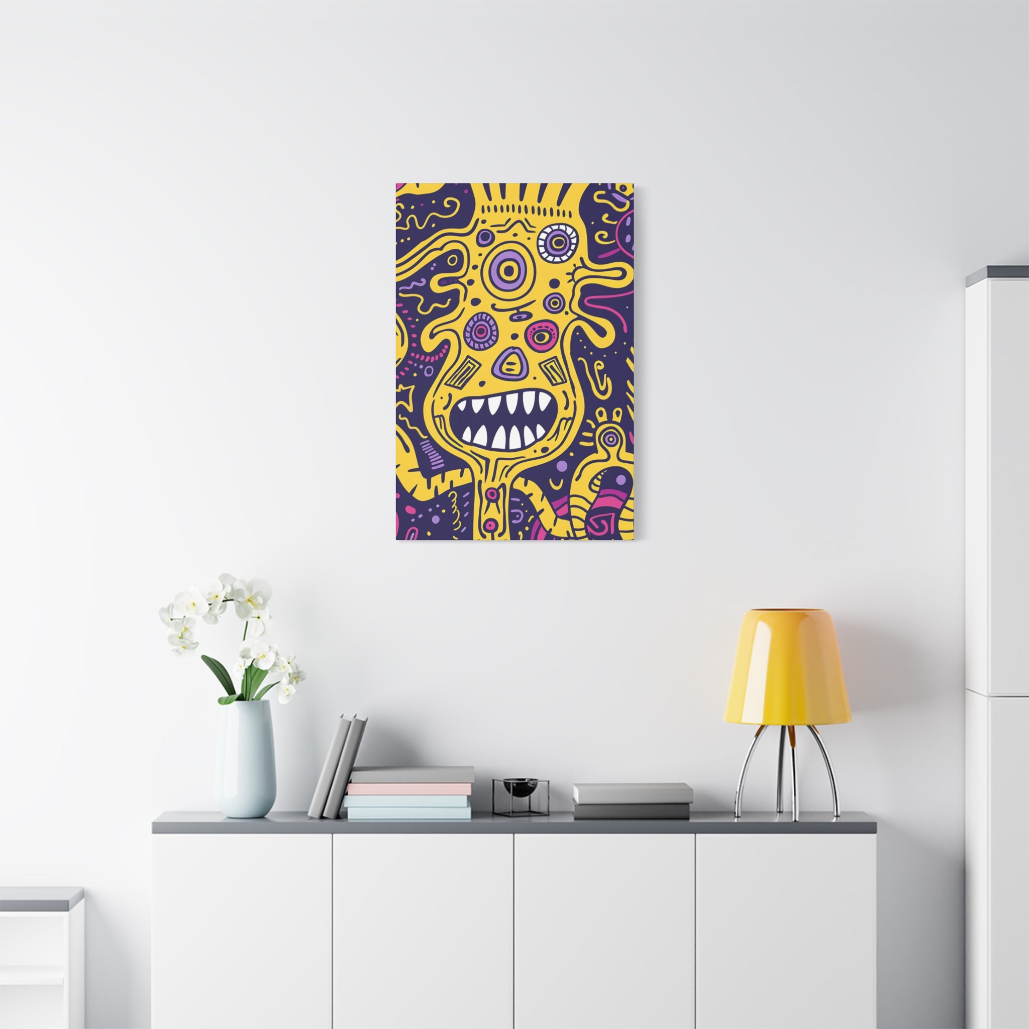 Bold Yellow Cable Monster Canvas Print