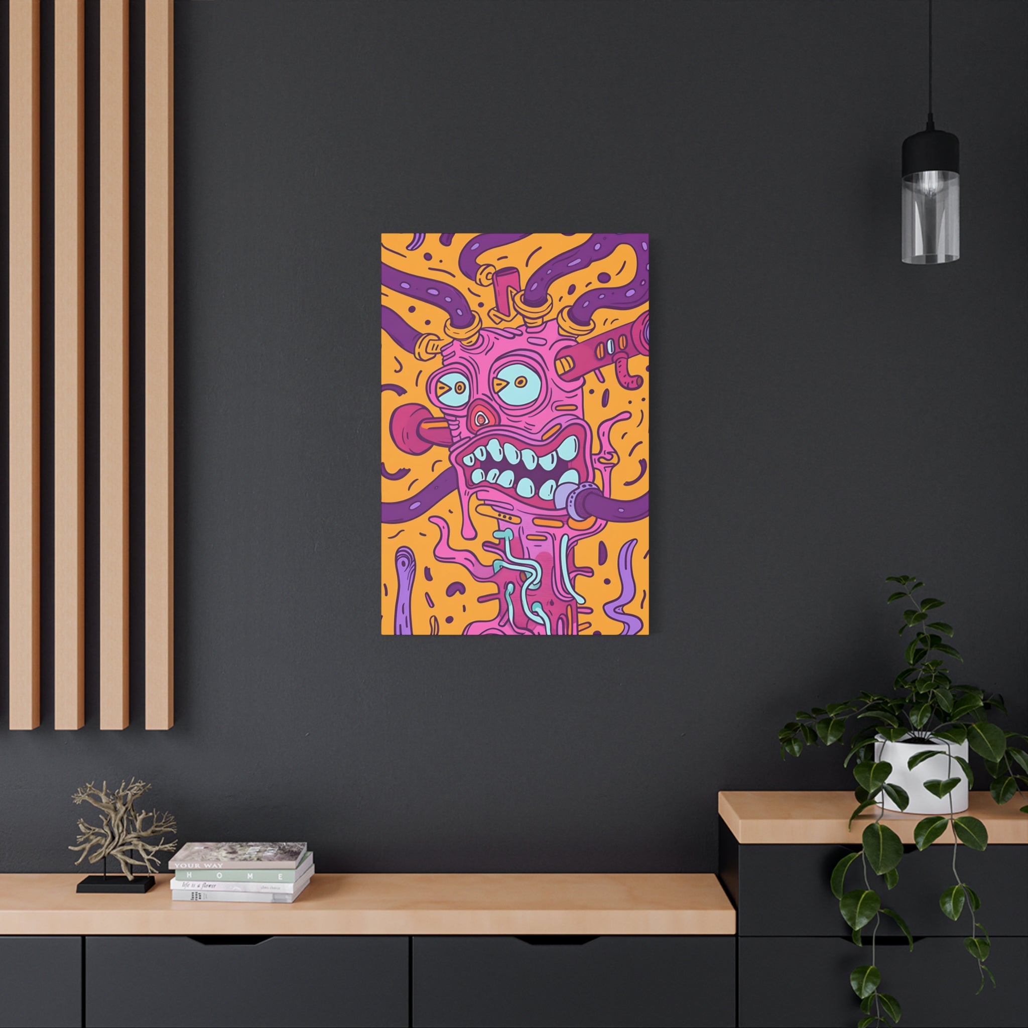 Vibrant Orange Cable Monster Canvas Print