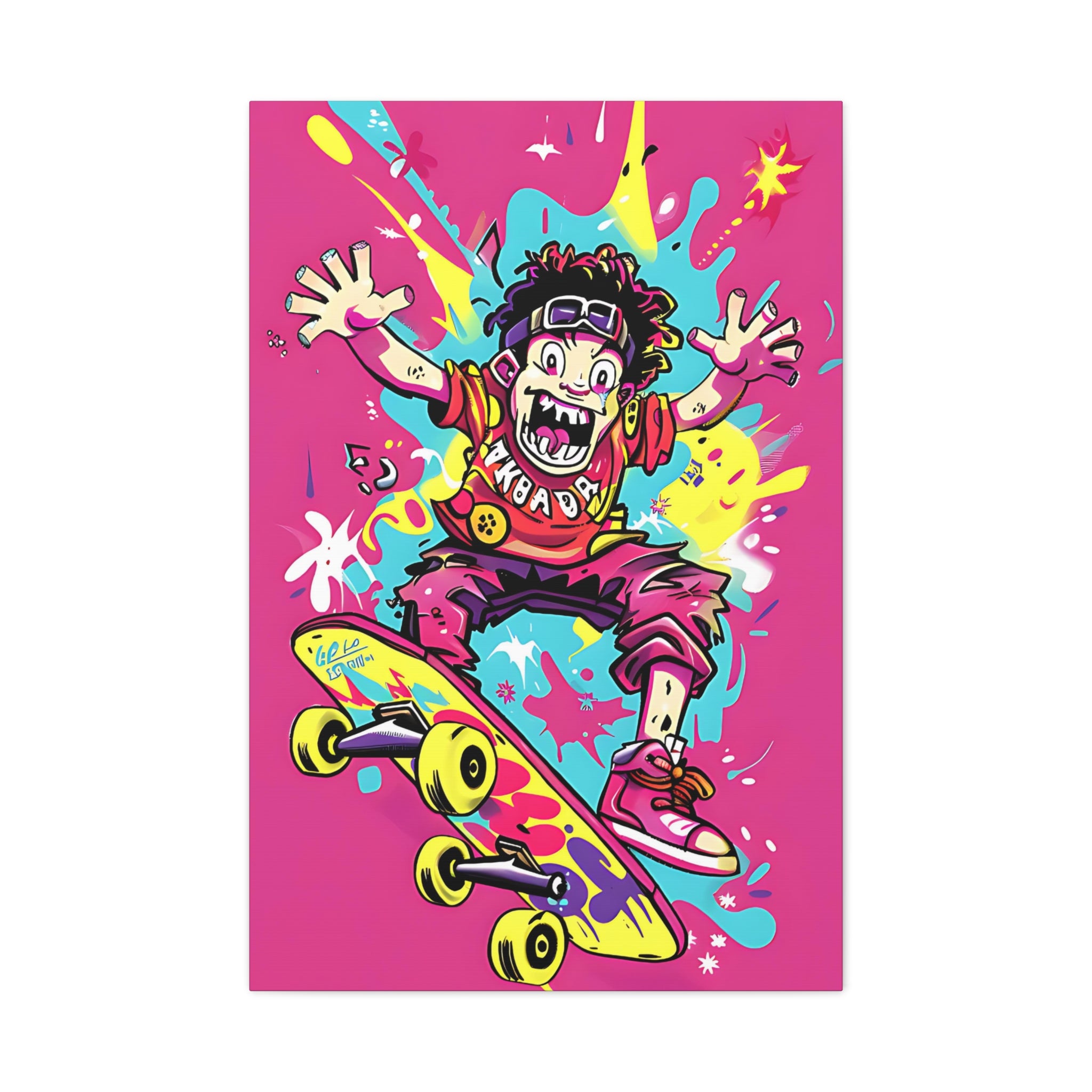 Crazy Skateboarder Canvas Print