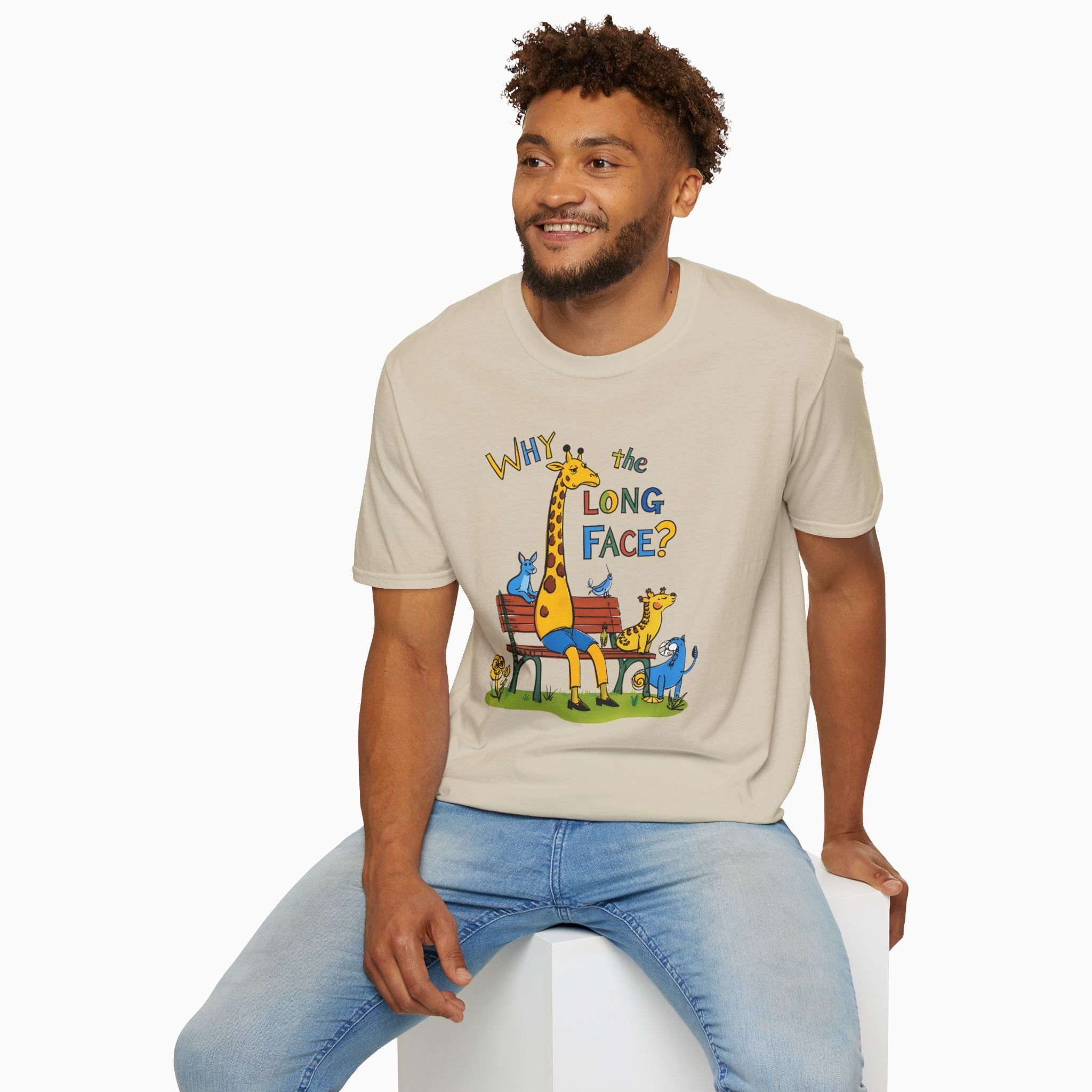 Funny Giraffe Why the Long Face Unisex T-Shirt