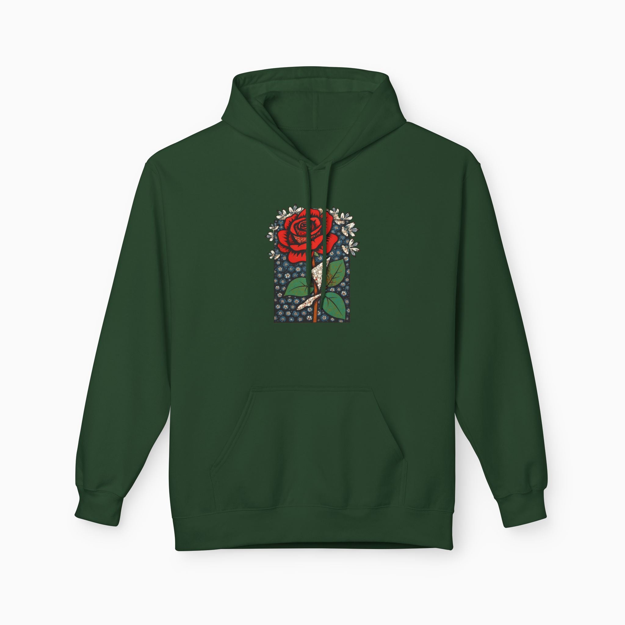 Vintage Crimson Rose Unisex Hoodie