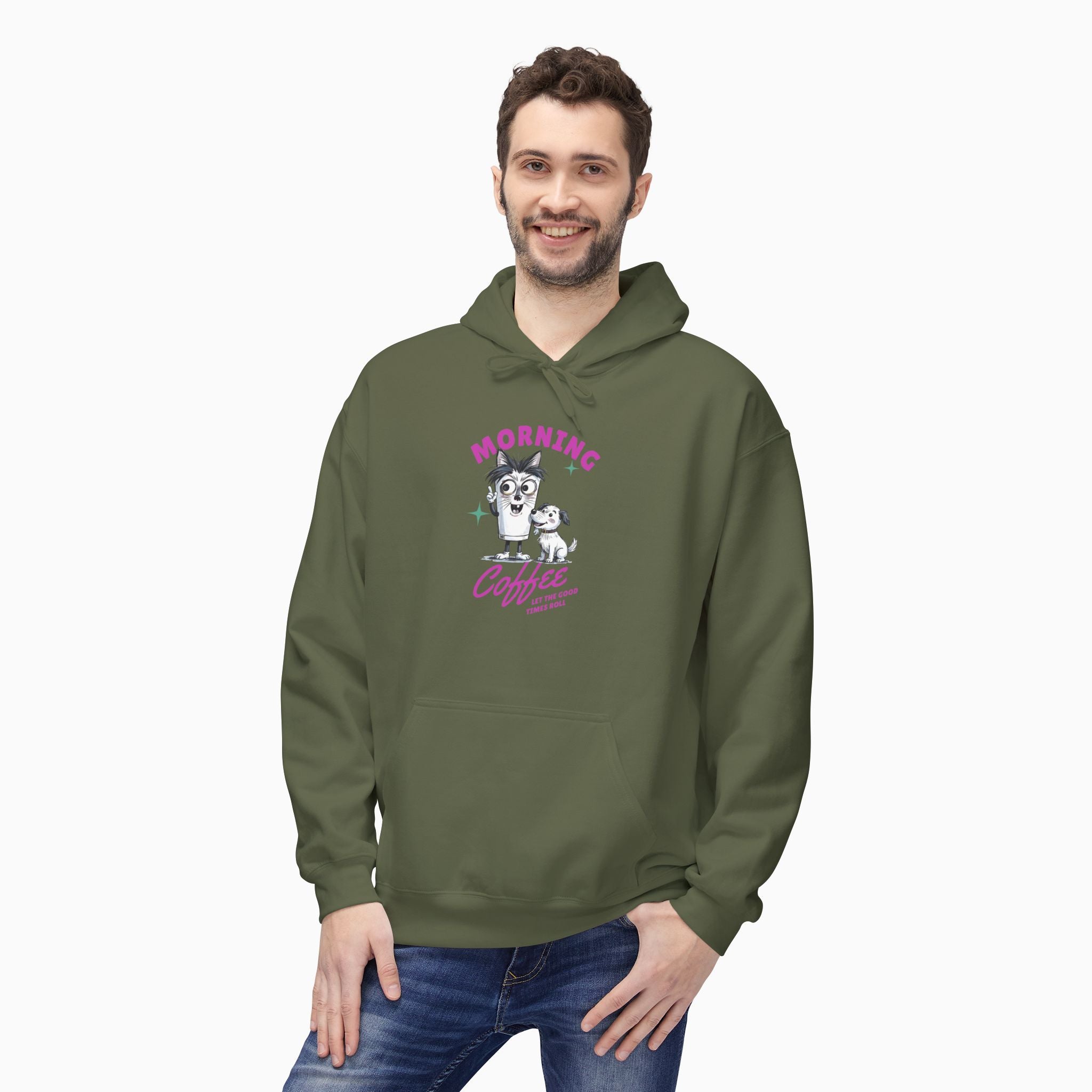 Morning Coffee, Let The Good Times Roll Unisex Hoodie