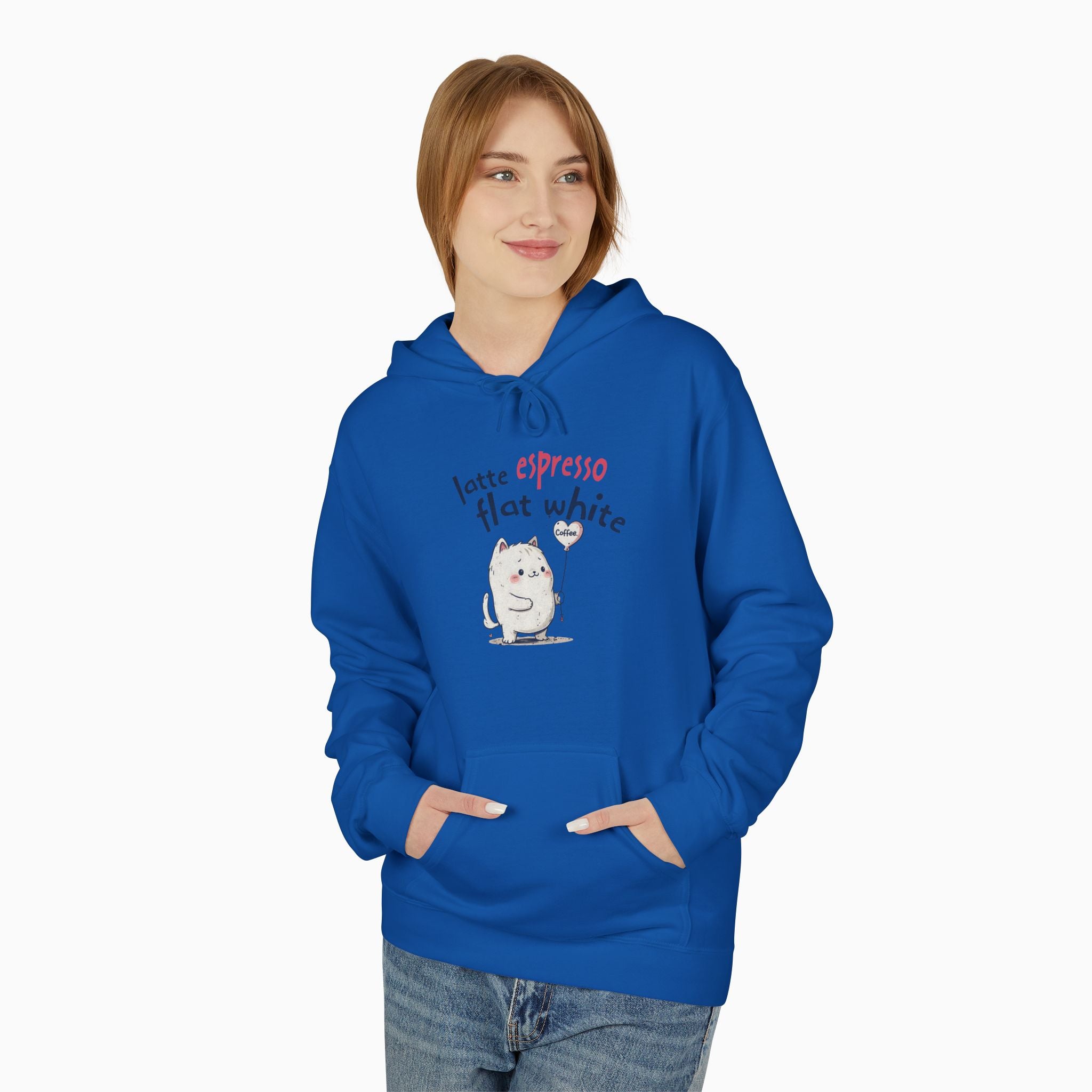 Coffee Cat Latte, Espresso, Flat White Unisex Hoodie