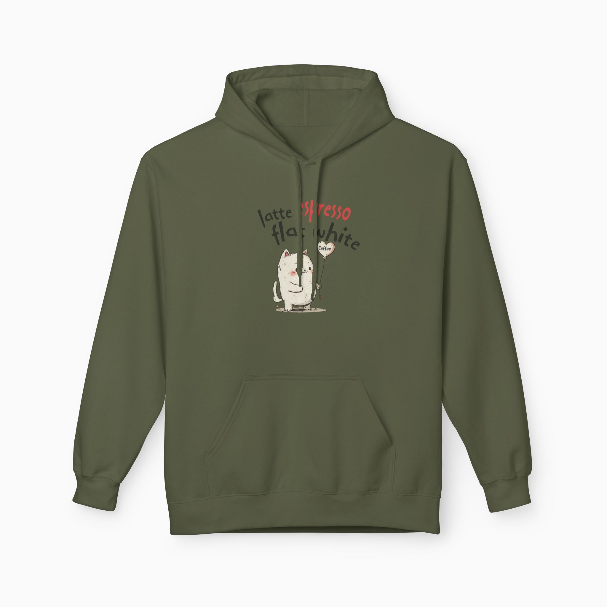 Coffee Cat Latte, Espresso, Flat White Unisex Hoodie