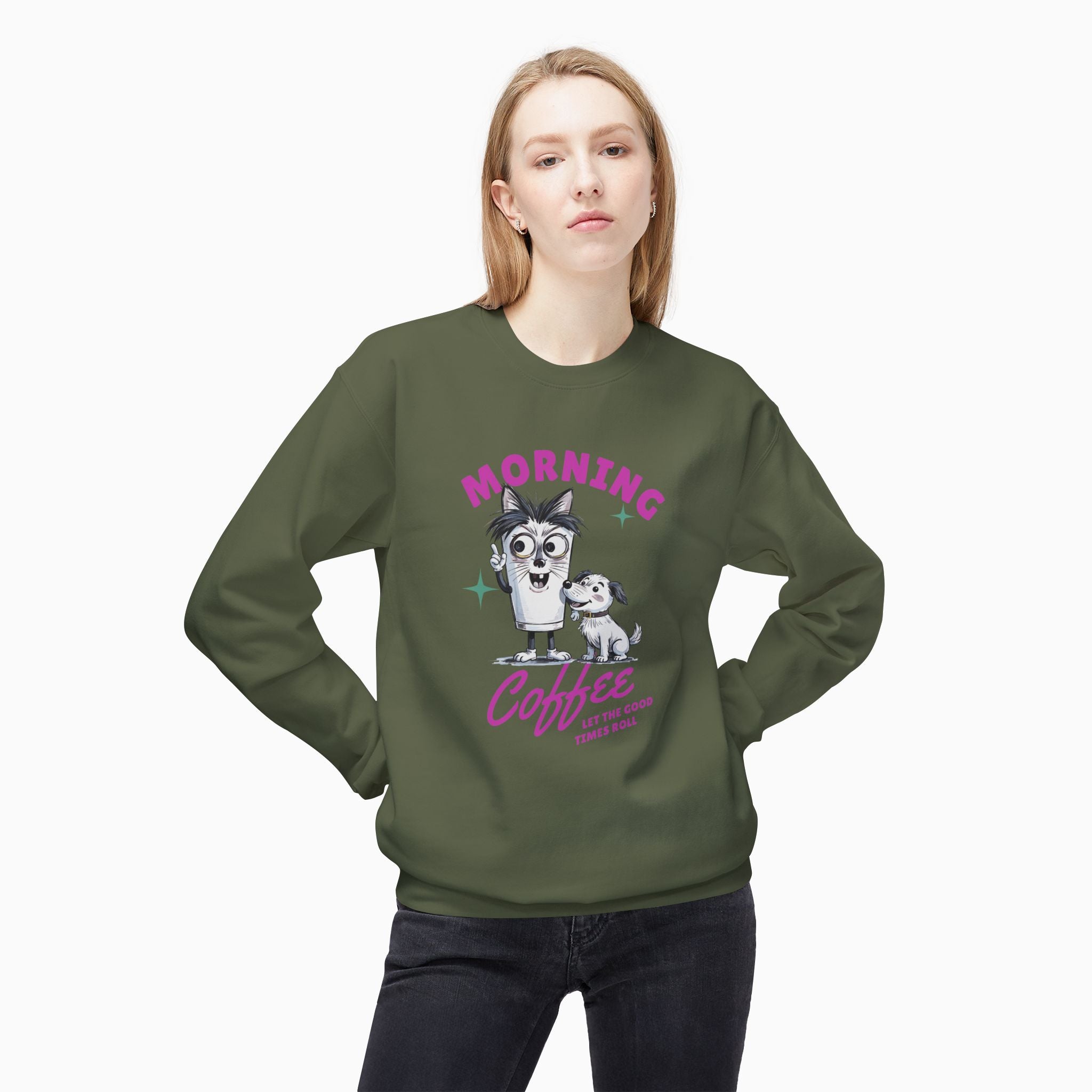 Morning Coffee, Let The Good Times Roll Unisex Sweatshirt