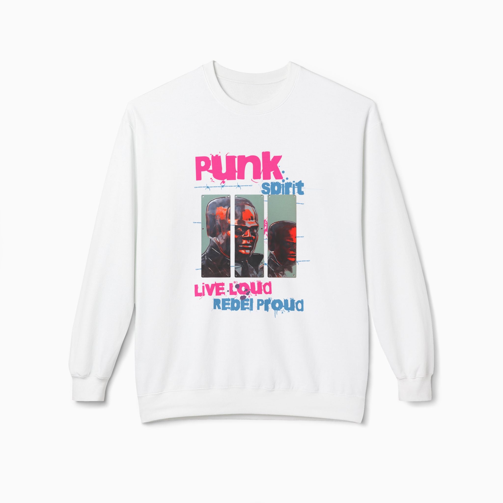 Punk Spirit, Live Loud, Rebel Proud Unisex Sweatshirt