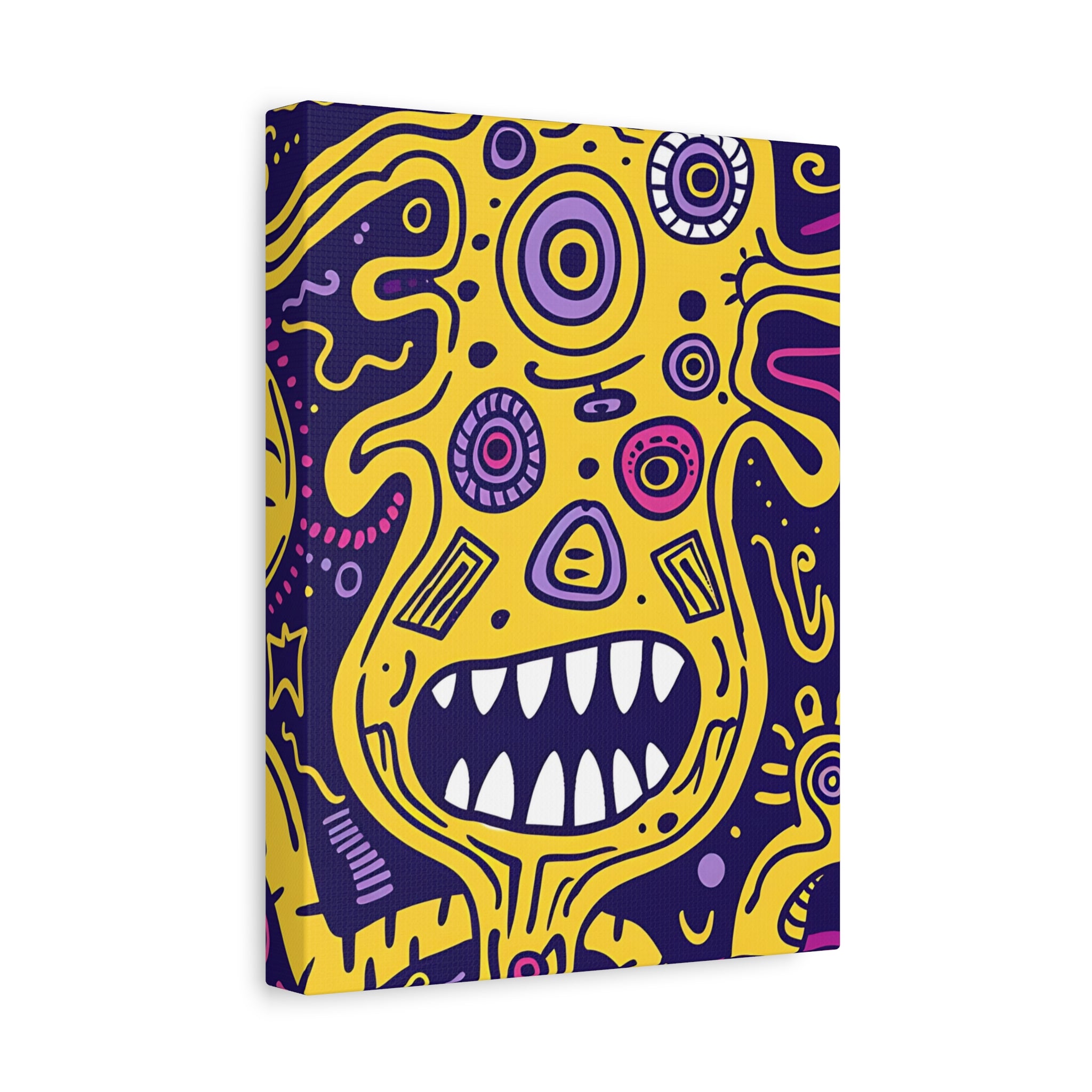 Bold Yellow Cable Monster Canvas Print