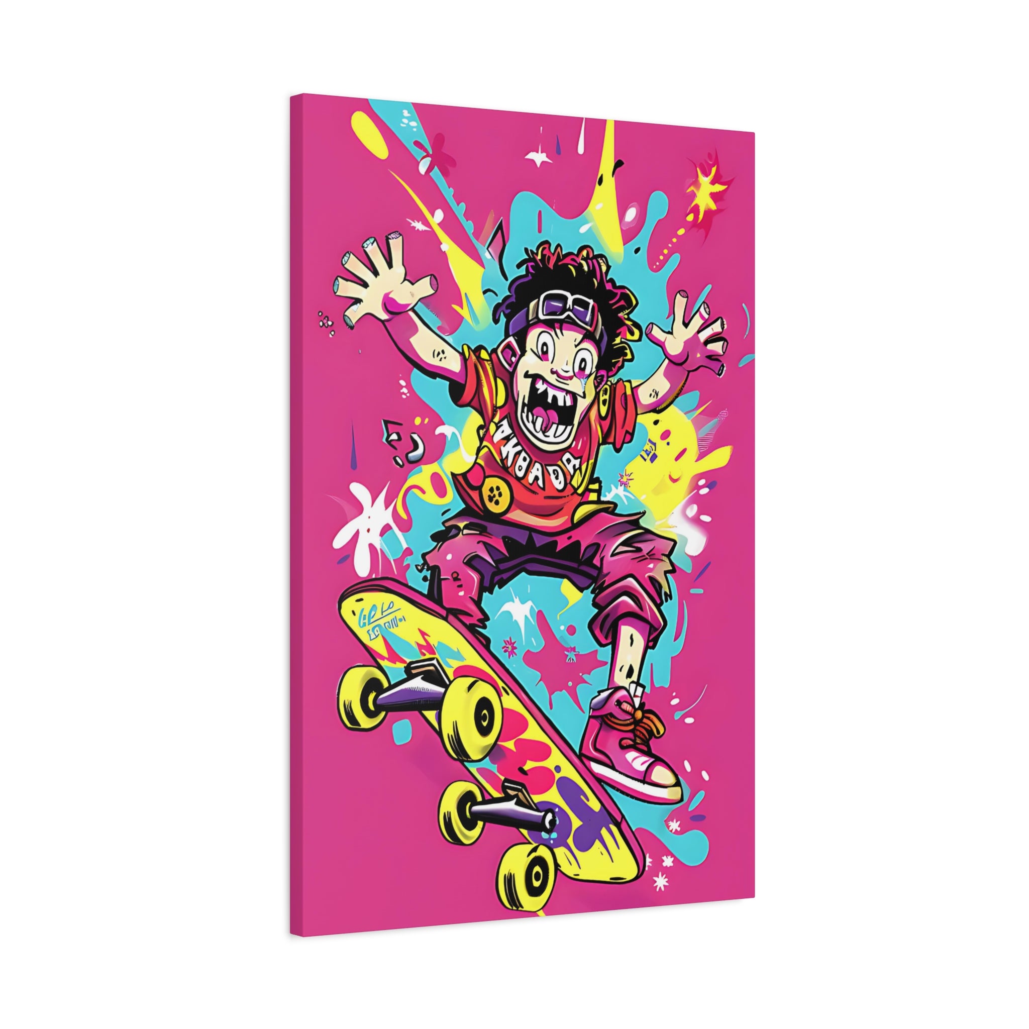 Crazy Skateboarder Canvas Print