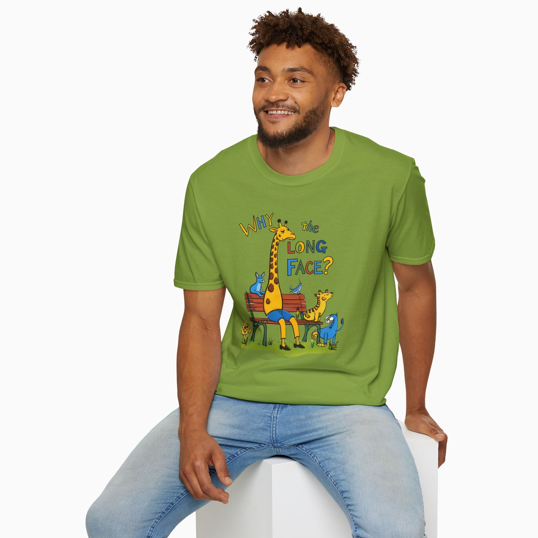 Funny Giraffe Why the Long Face Unisex T-Shirt