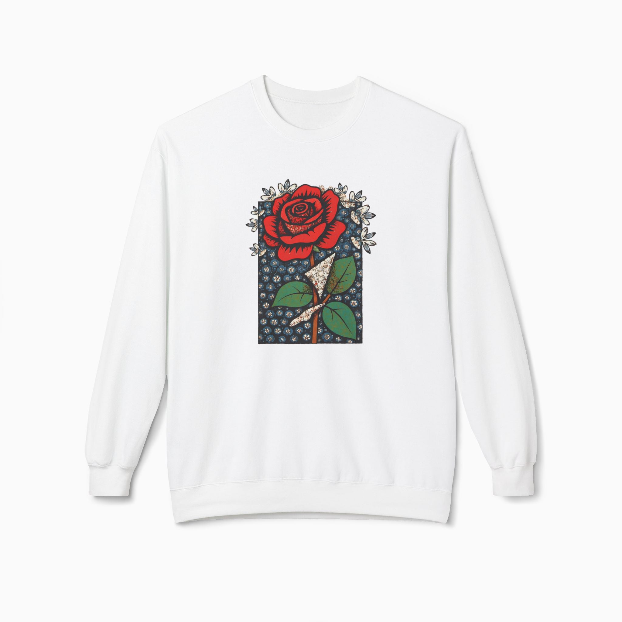 Vintage Crimson Rose Unisex Sweatshirt