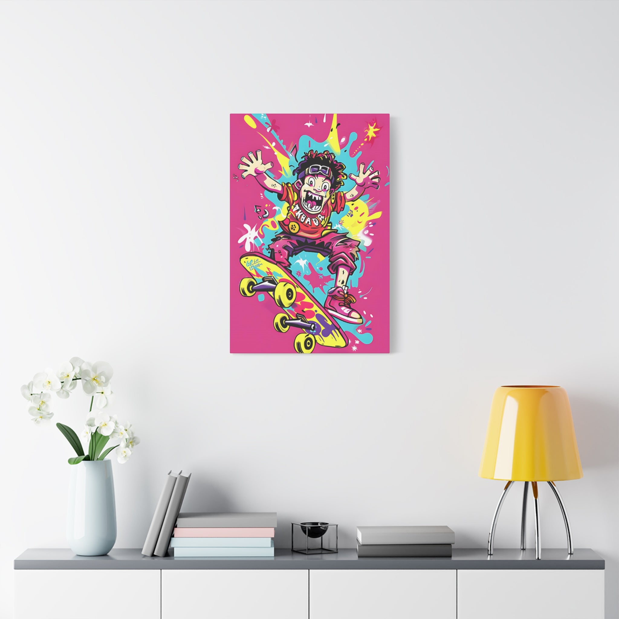 Crazy Skateboarder Canvas Print