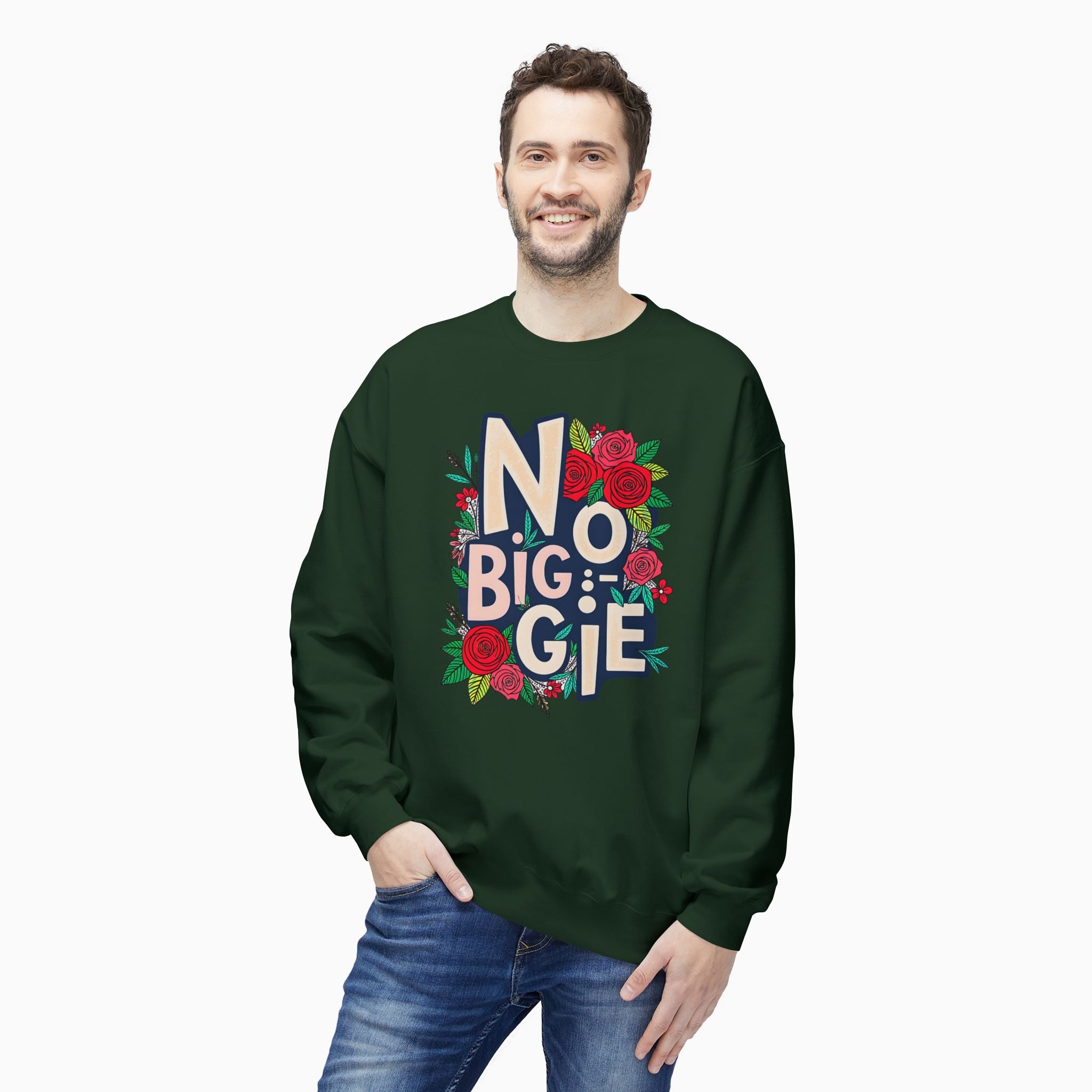 No Biggie With Floral Art Unisex Sweatshirt