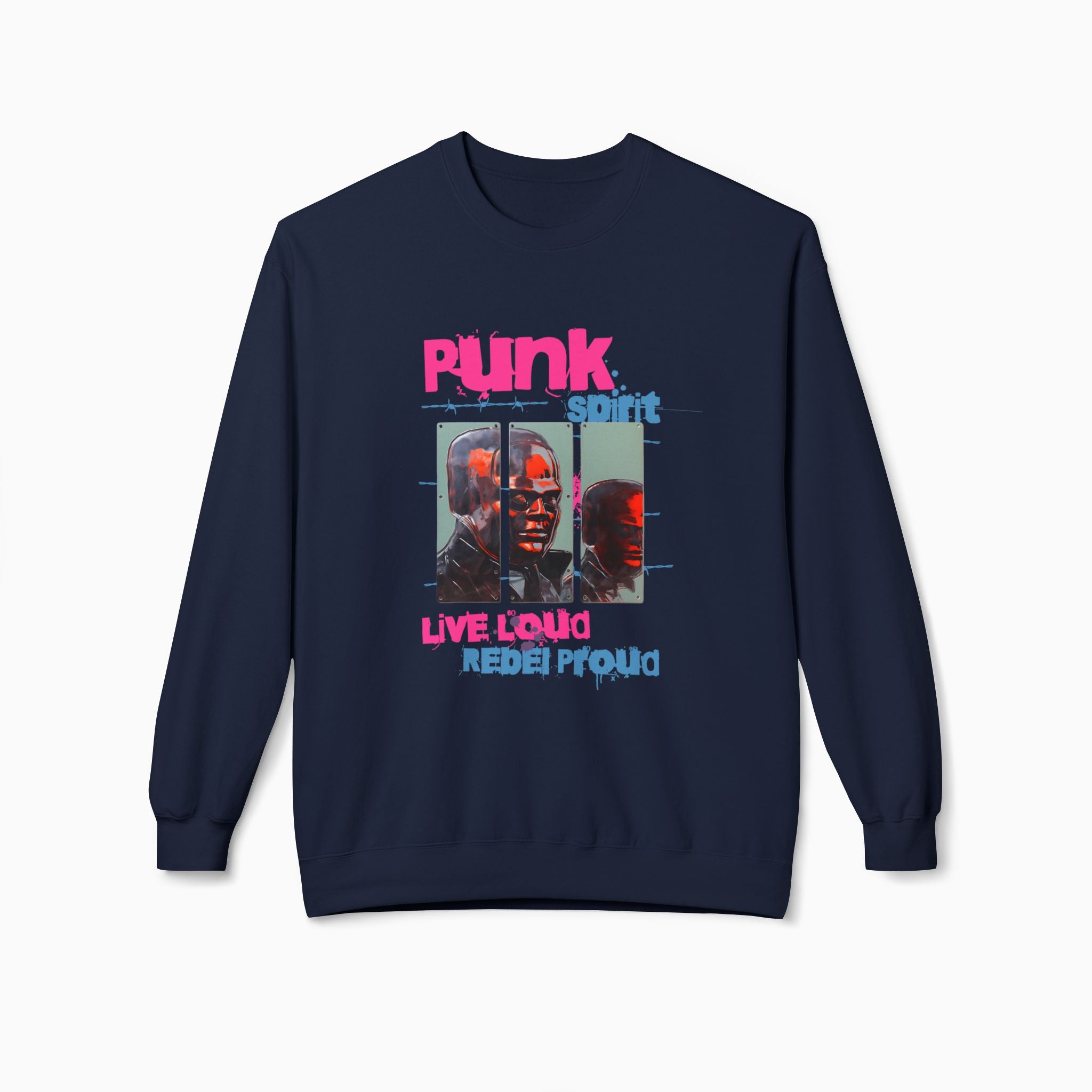 Punk Spirit, Live Loud, Rebel Proud Unisex Sweatshirt