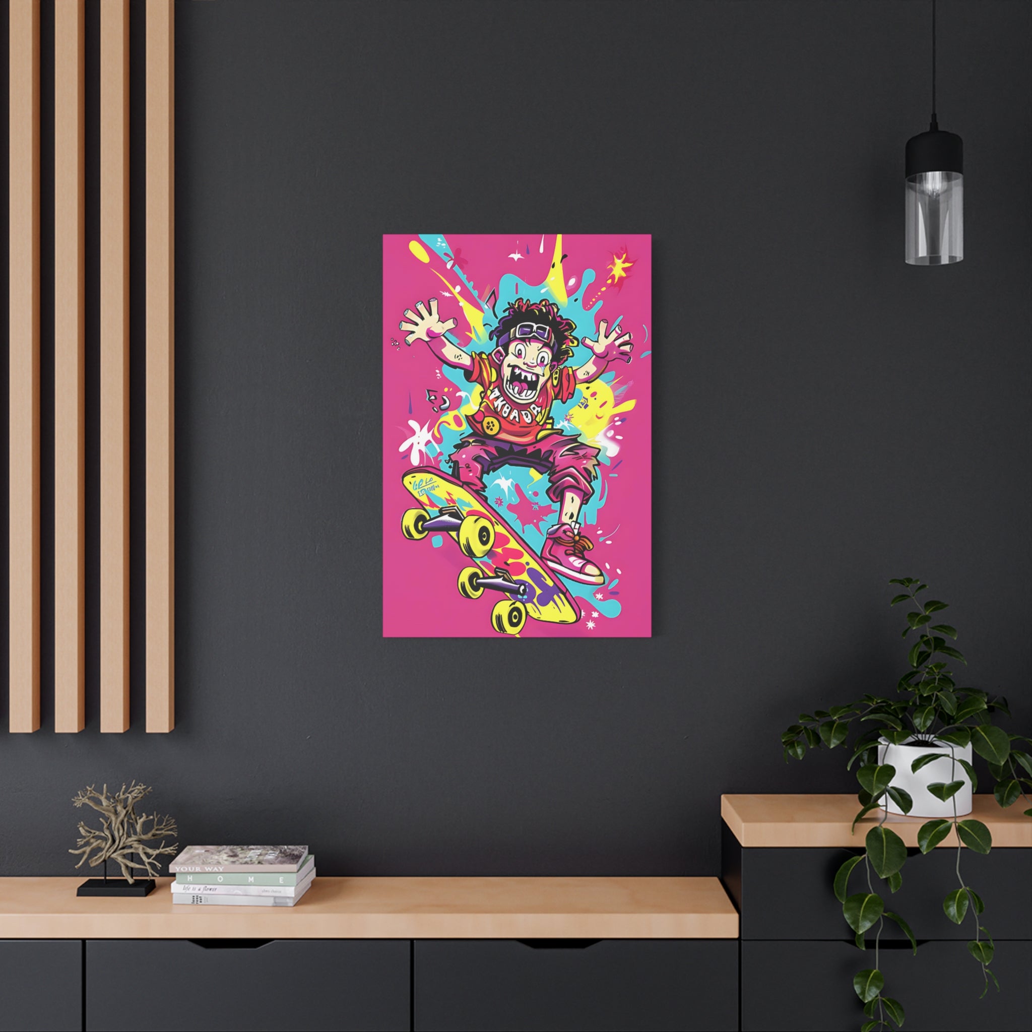 Crazy Skateboarder Canvas Print