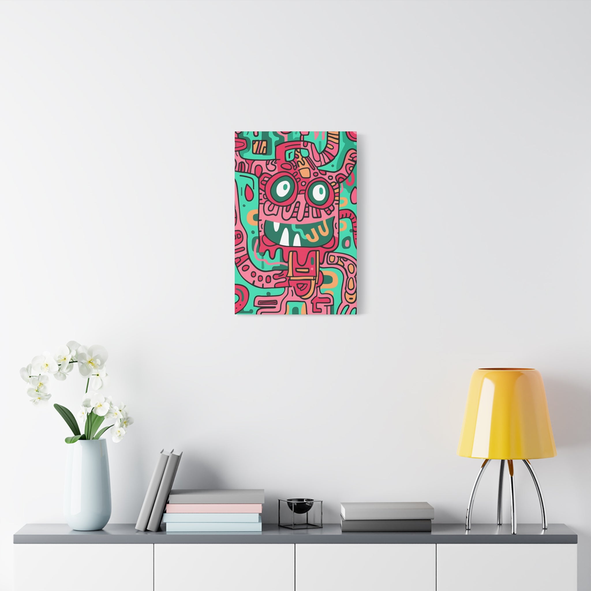 Bright Red Cable Monster Canvas Print