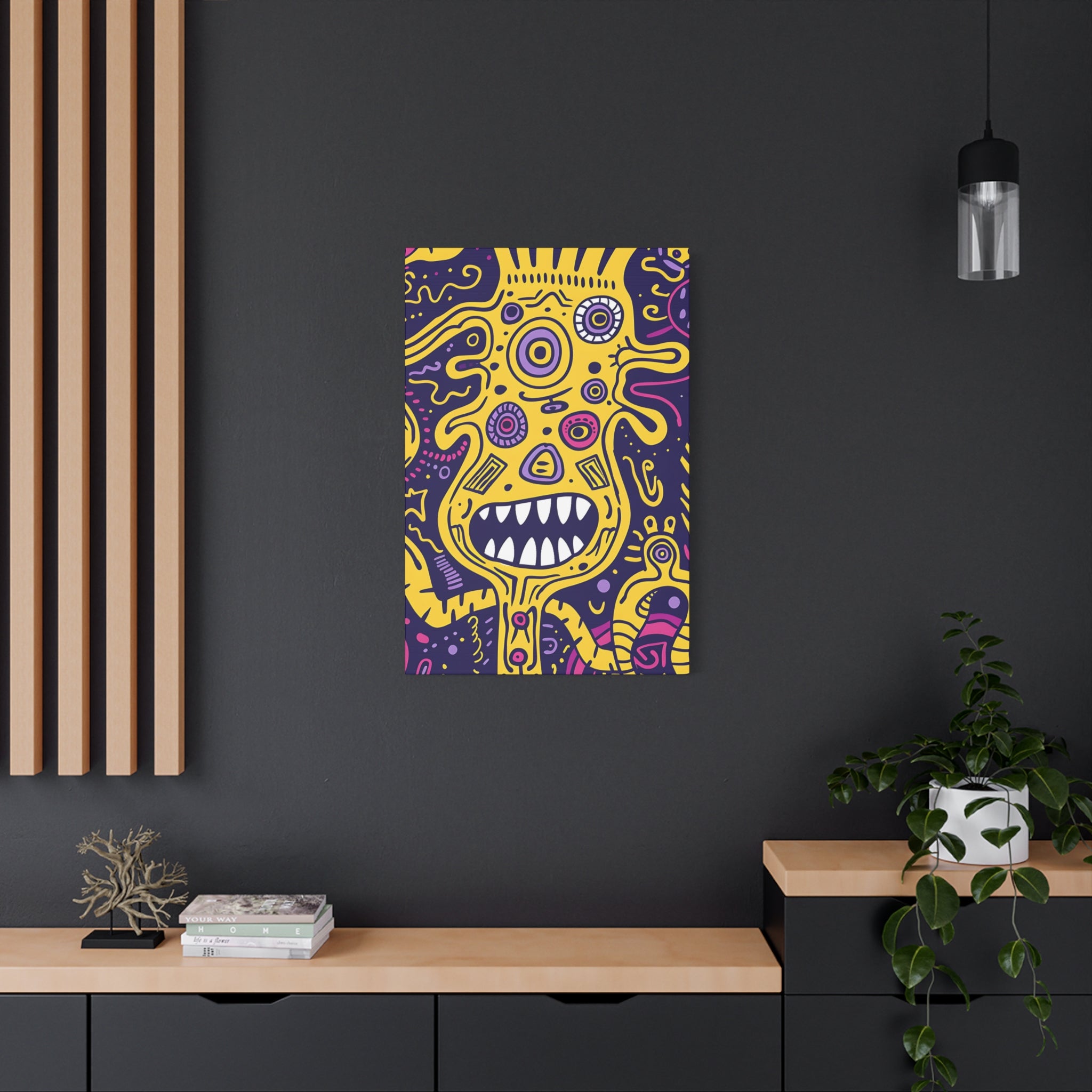 Bold Yellow Cable Monster Canvas Print