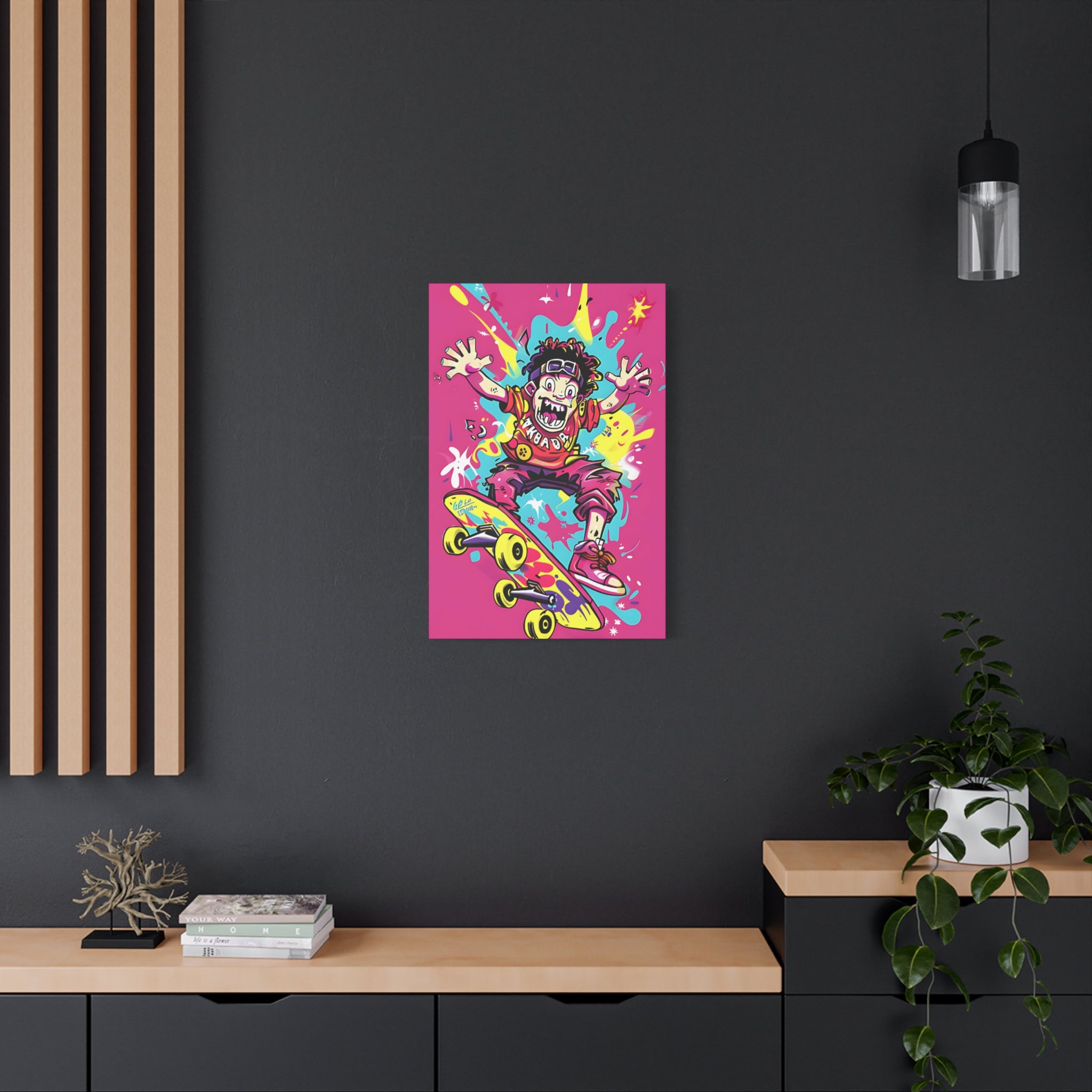 Crazy Skateboarder Canvas Print