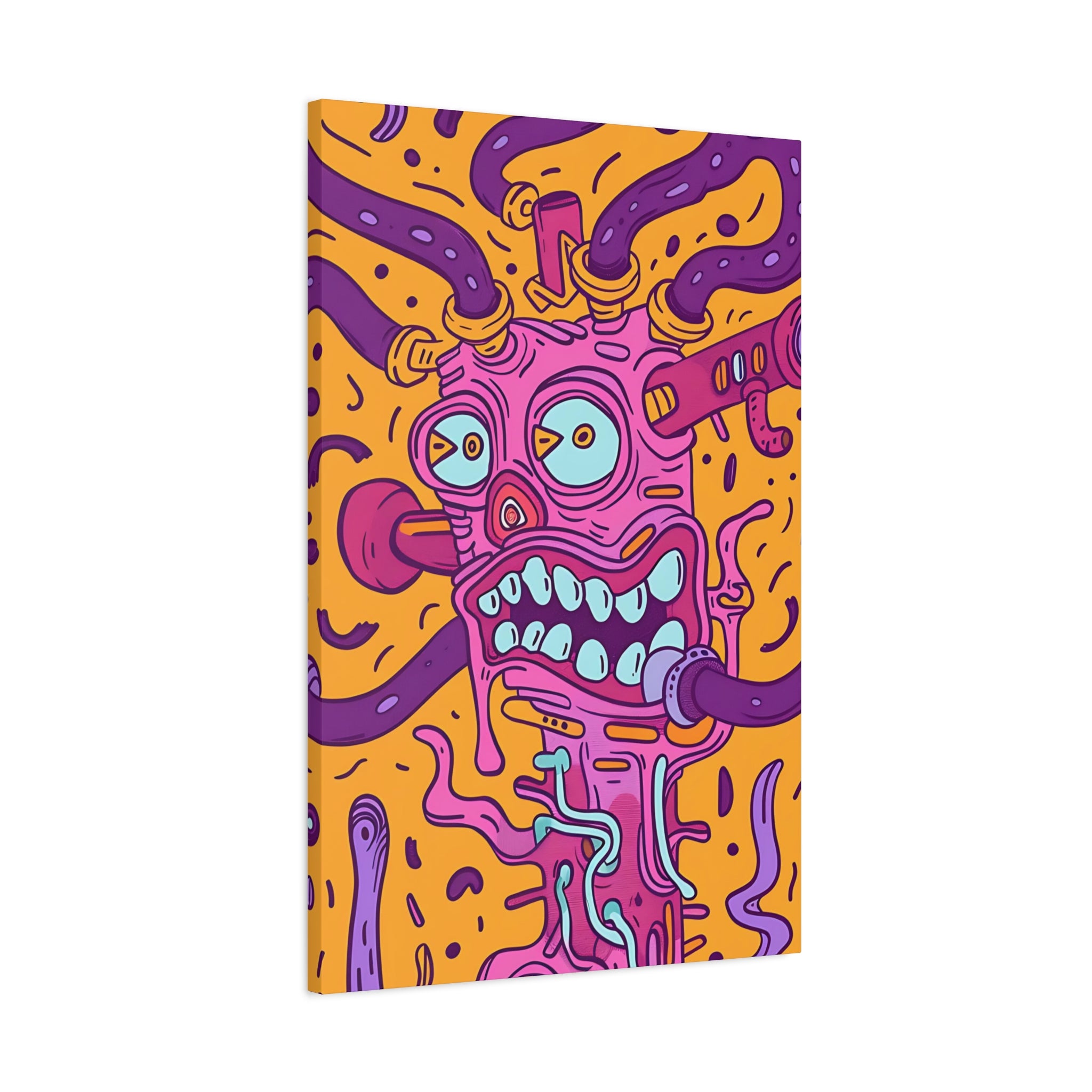 Vibrant Orange Cable Monster Canvas Print