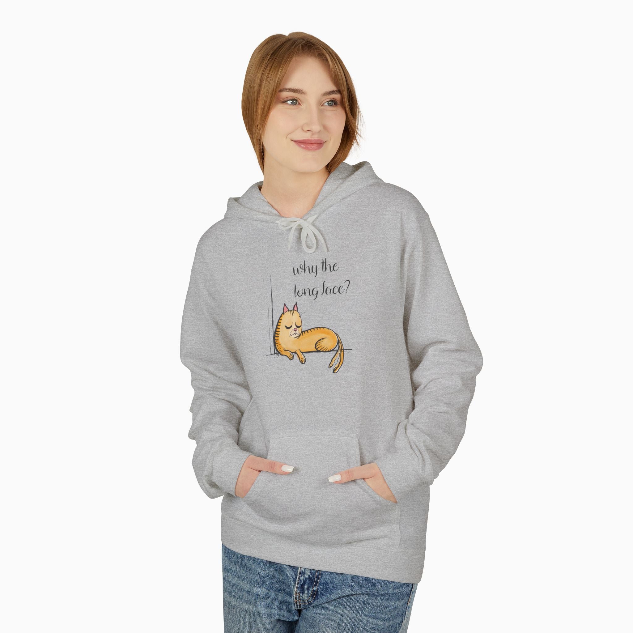 Funny Cat Why the Long Face Unisex Hoodie