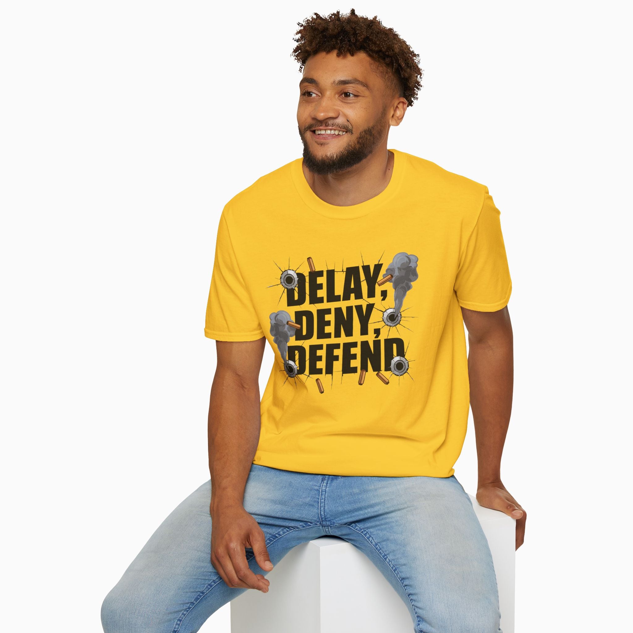 DELAY, DENY, DEFEND Unisex T-Shirt