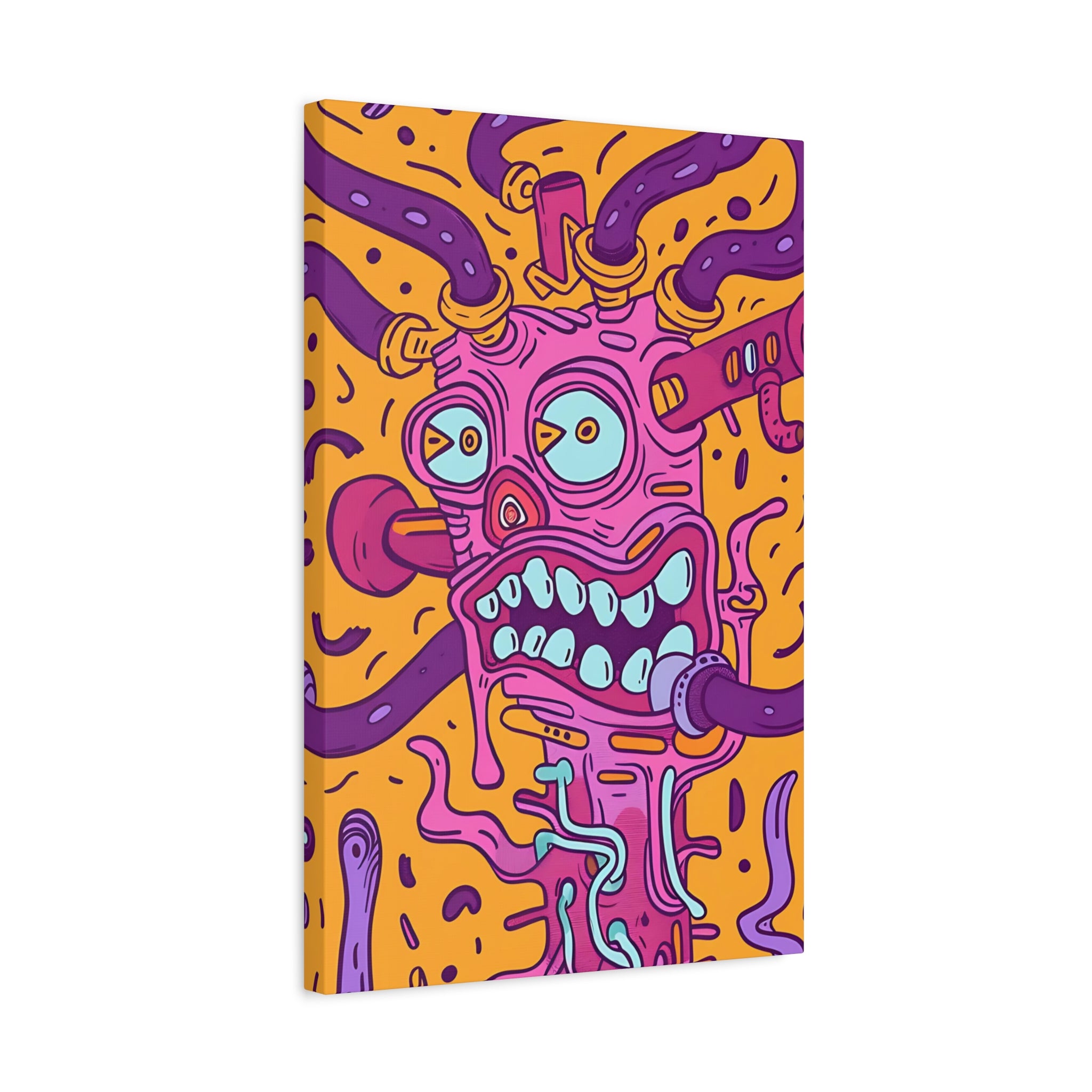 Vibrant Orange Cable Monster Canvas Print