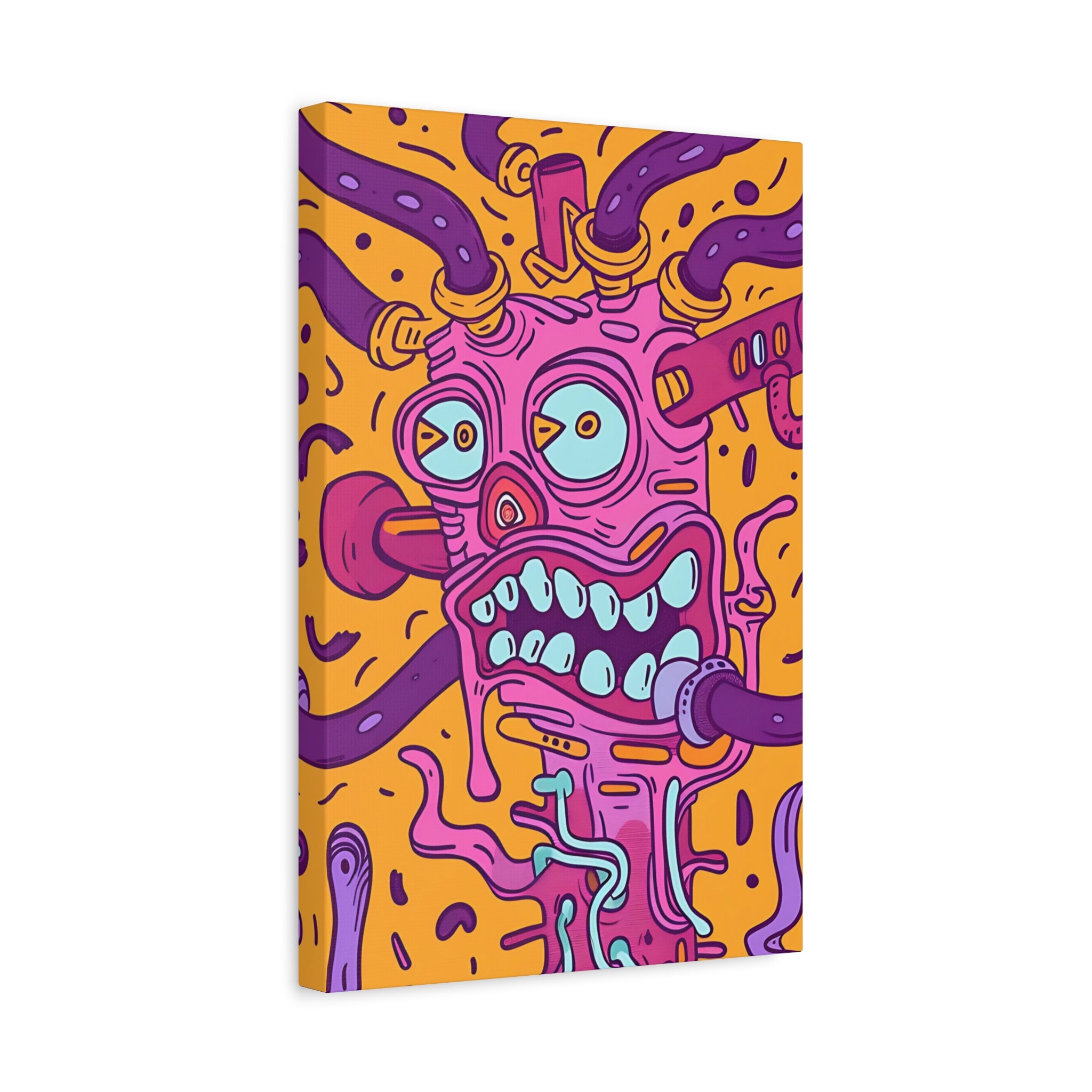 Vibrant Orange Cable Monster Canvas Print